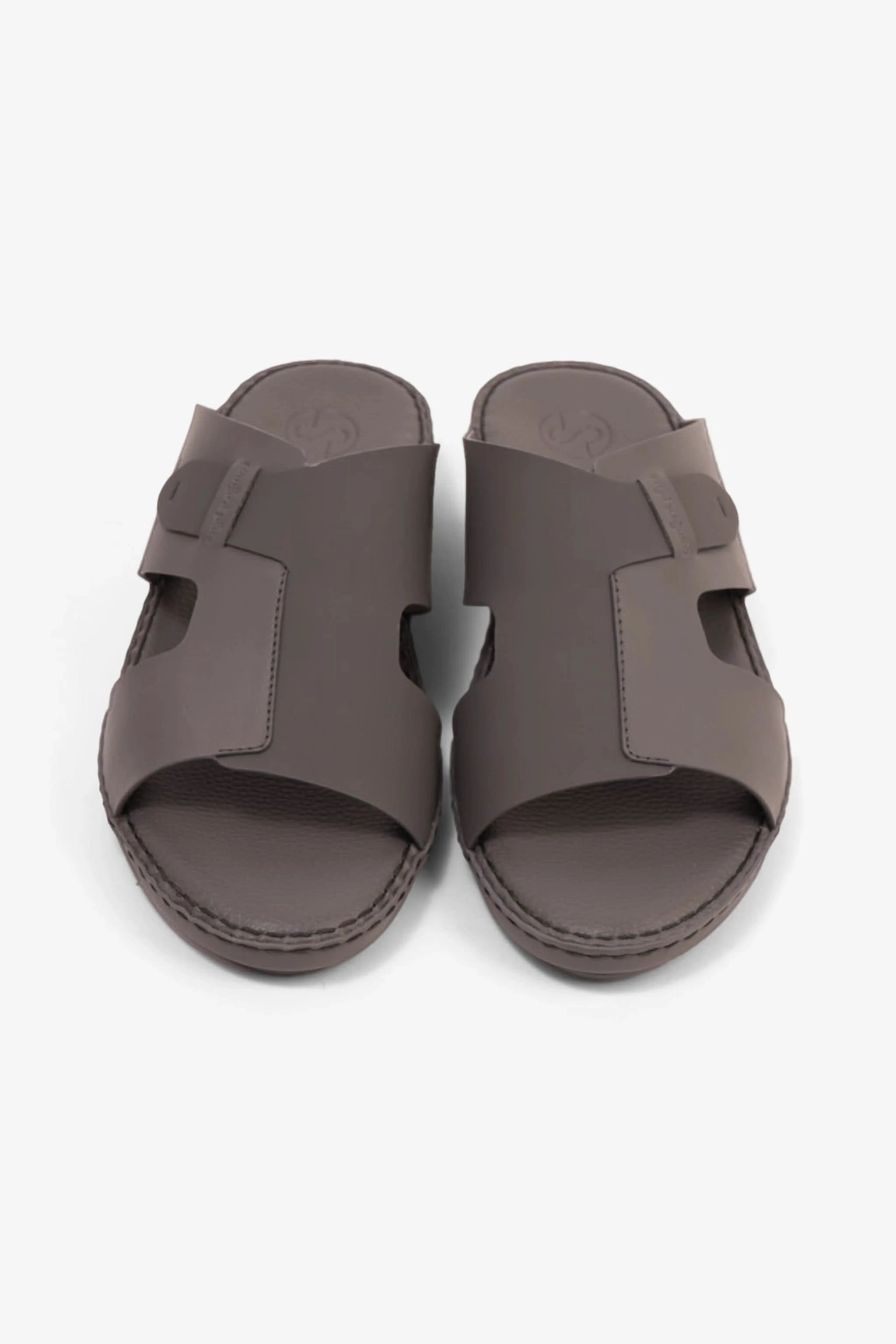COMFORT PLUS ULTRA COMFORTABLE LEATHER SLIP-ON SANDALS DARK-GREY - Seventy7