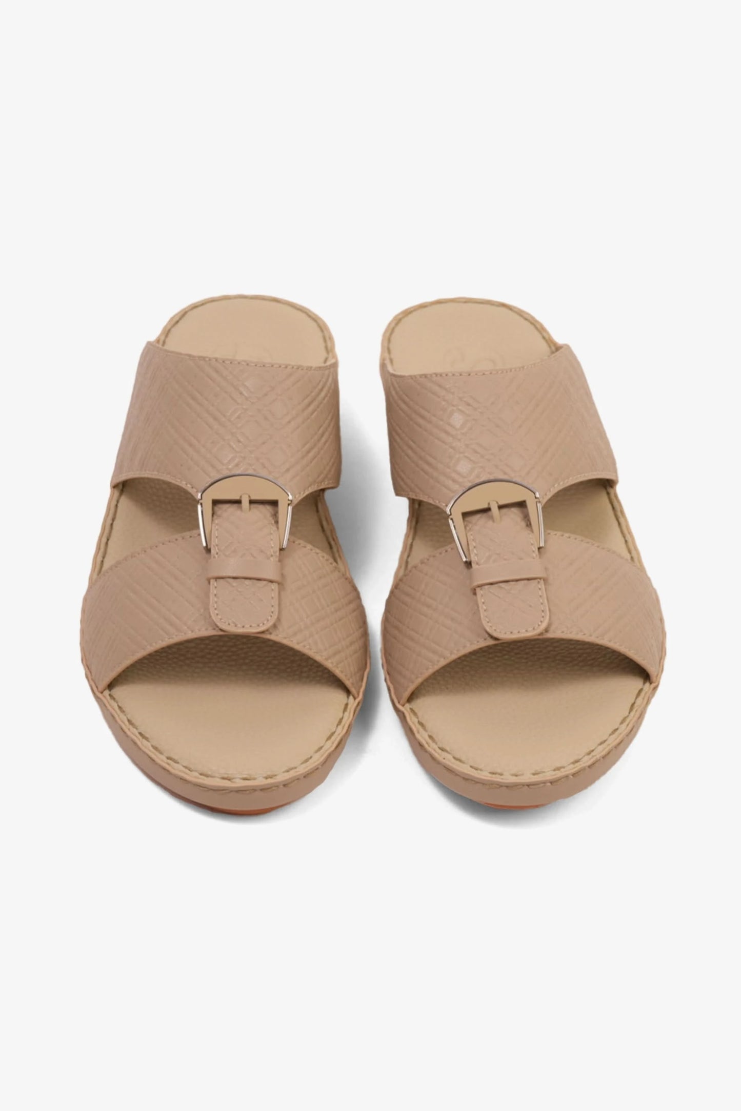 COMFORT PLUS MEN'S CUSHIONED LEATHER SLIP-ON SANDALS MANDORLA - Seventy7