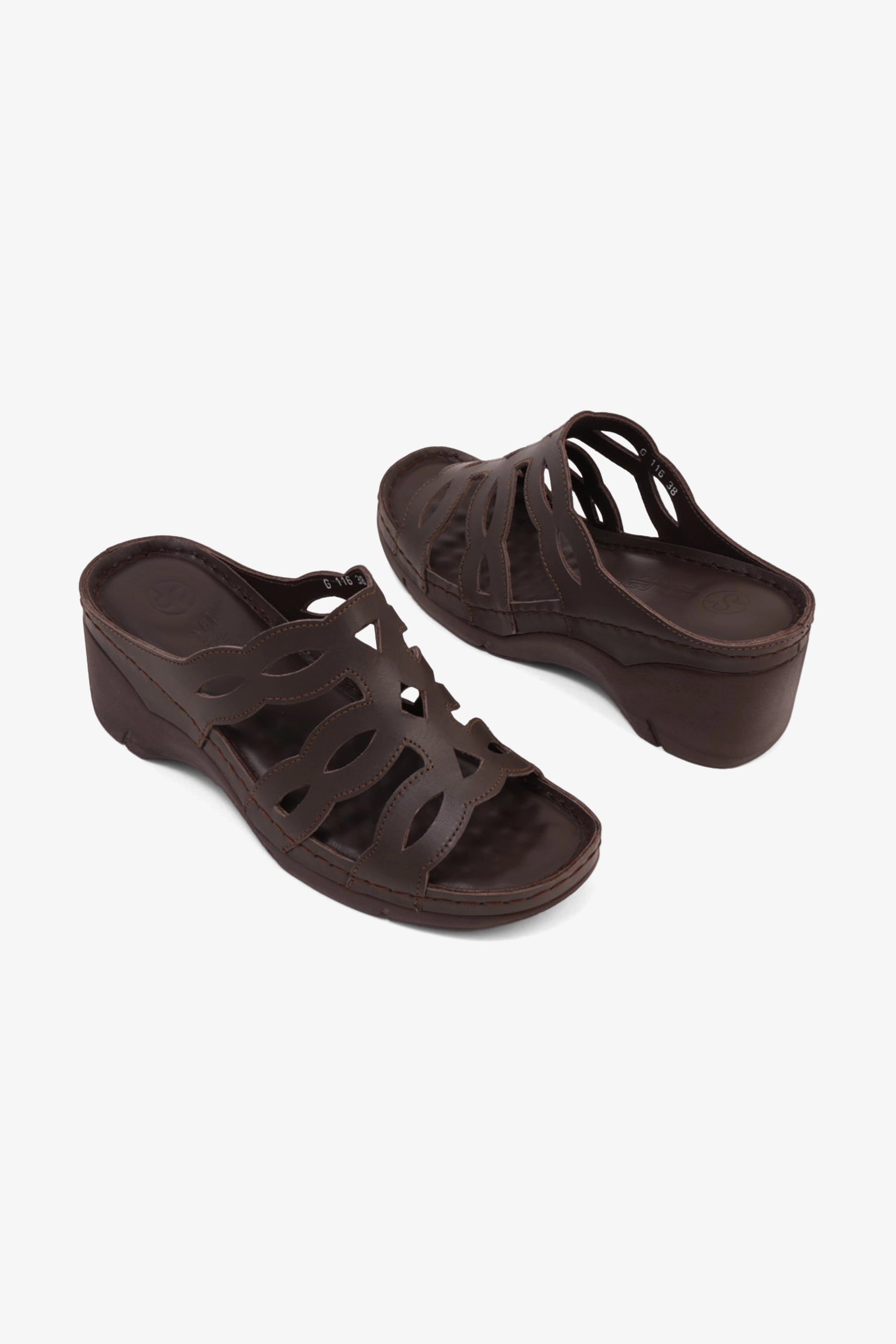COMFORT PLUS LADIES SANDALS  - GG116 BROWN - Seventy7