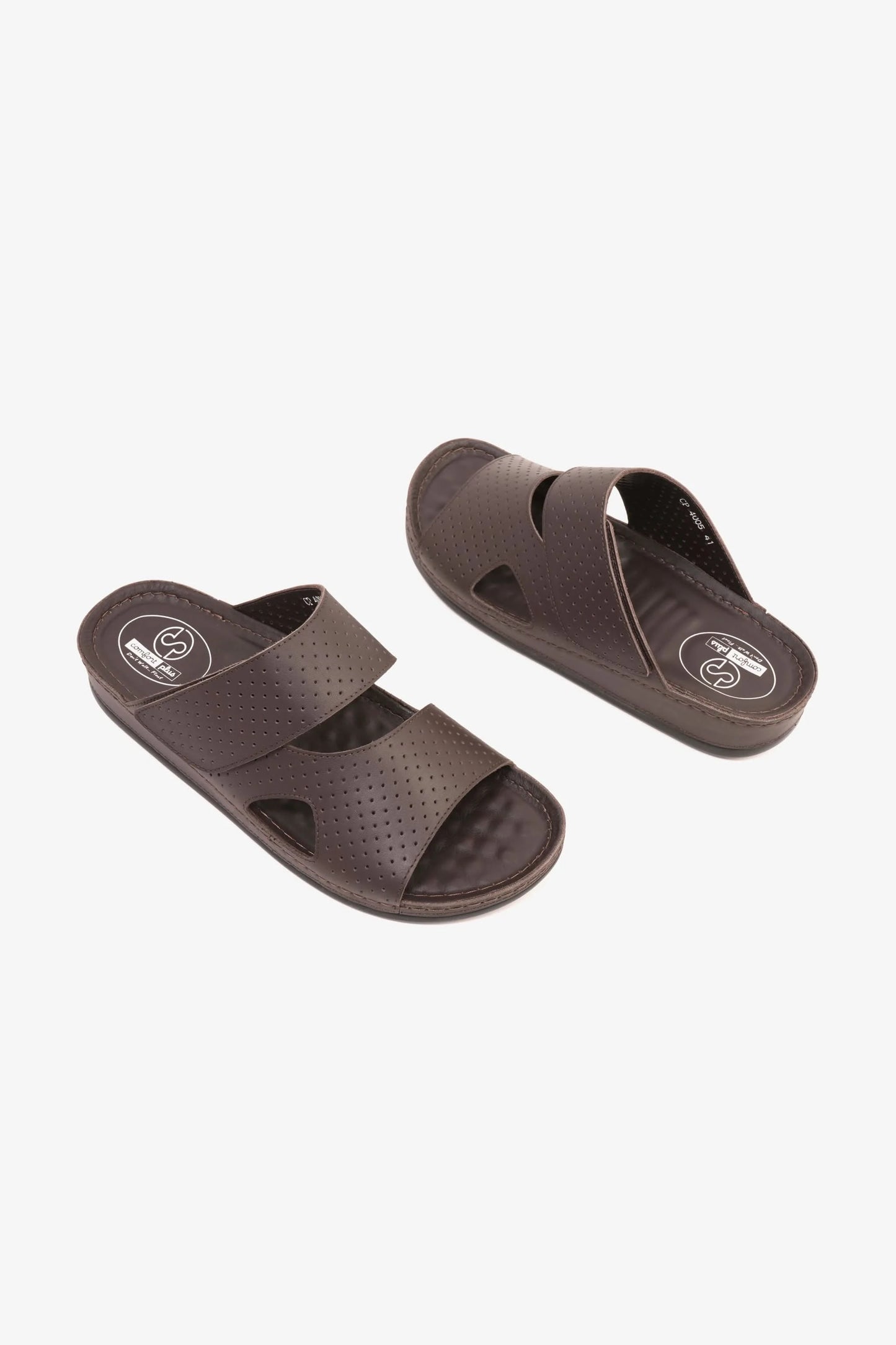 Comfort Plus Men's Al Waha Textured Slip-On Arabic Sandals Brown - Seventy7