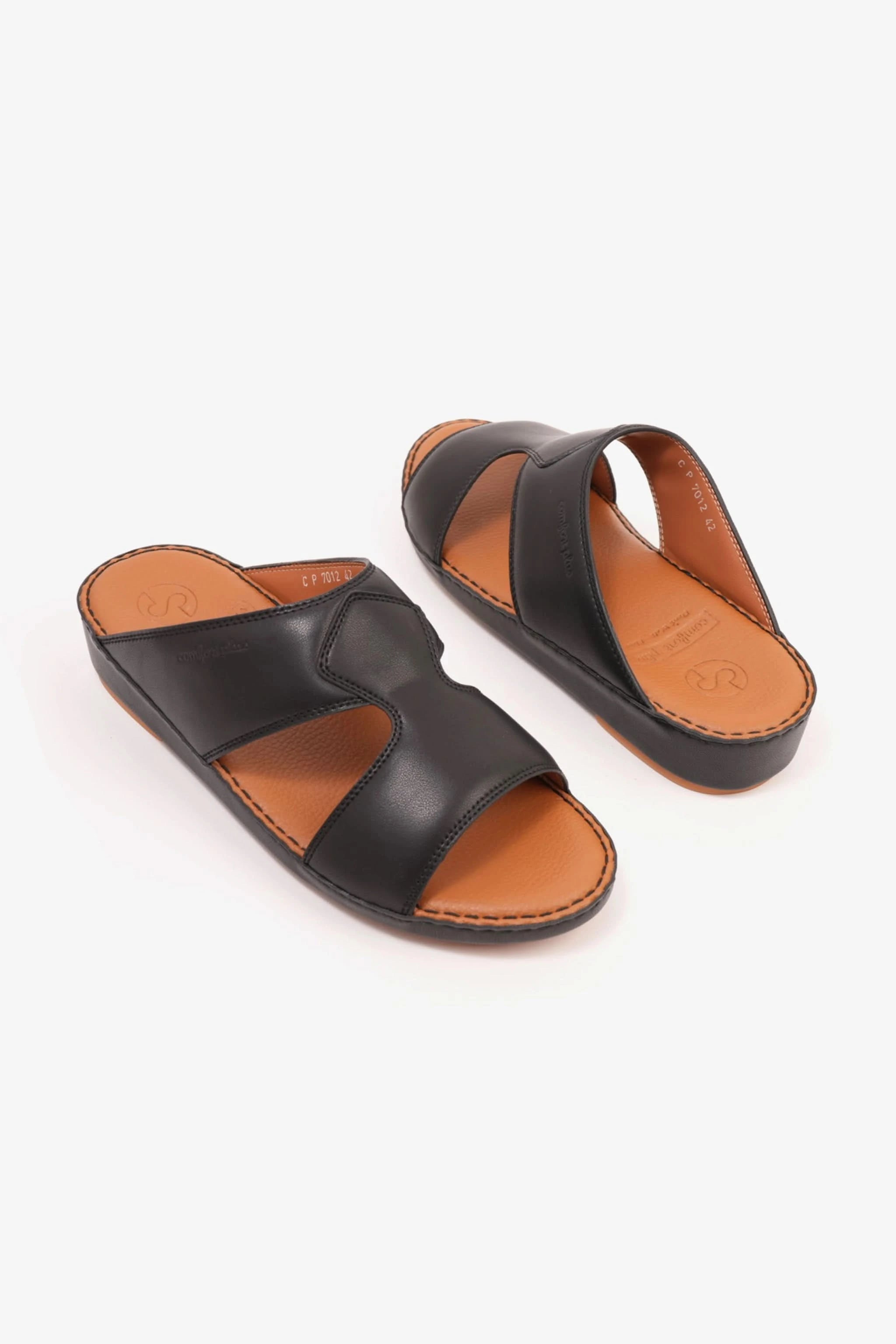 COMFORT PLUS LUXURIOUS LEATHER SANDAL FOR EVERYDAY BLACK - Seventy7