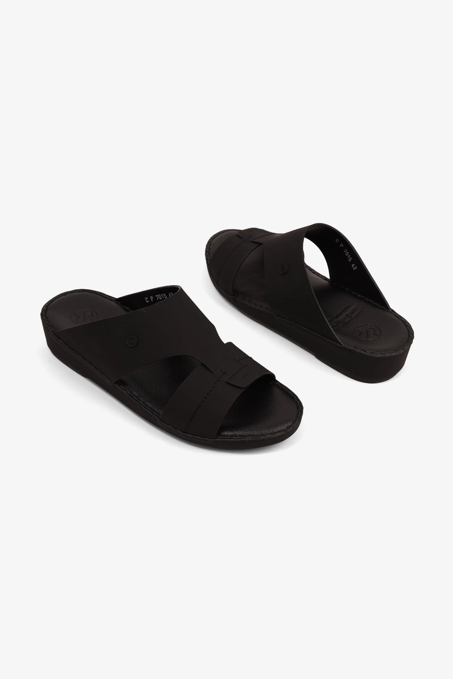 COMFORT PLUS MATTE MODERN LEATHER SANDALS BLACK - Seventy7