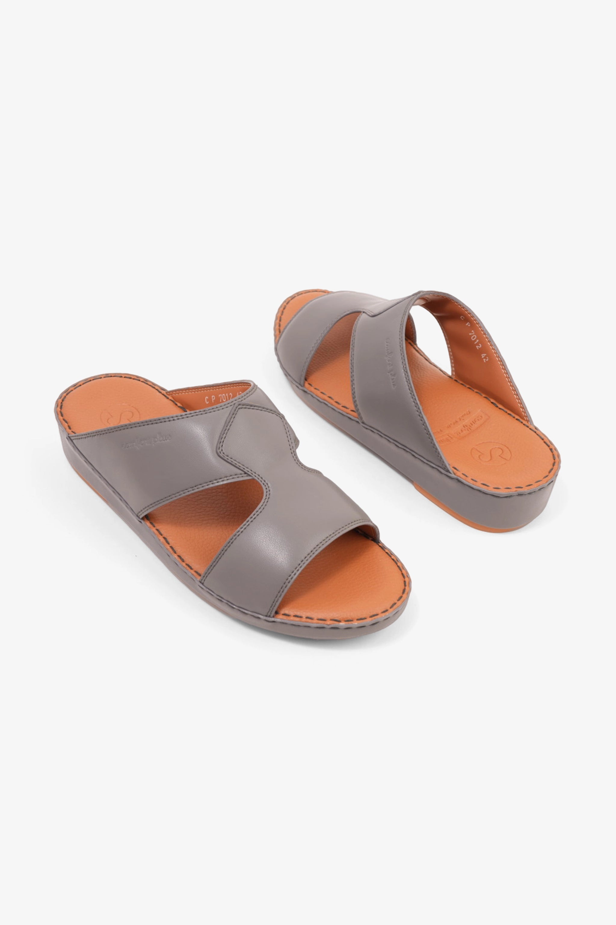 COMFORT PLUS LUXURIOUS LEATHER SANDAL FOR EVERYDAY DARK-GREY - Seventy7