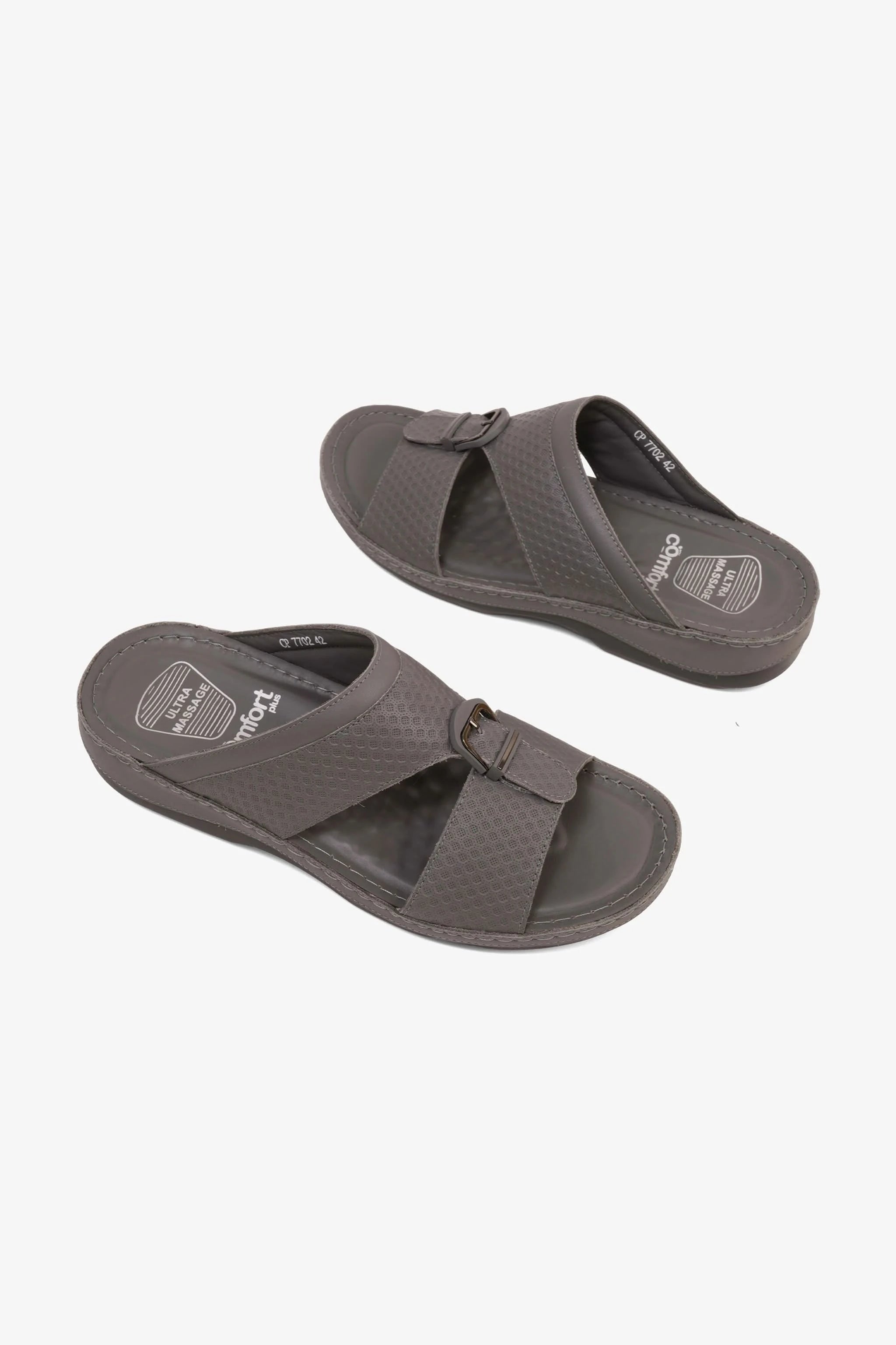 COMFORT PLUS MEN'S ULTRA COMFORT TRIM SANDALS GREY - Seventy7