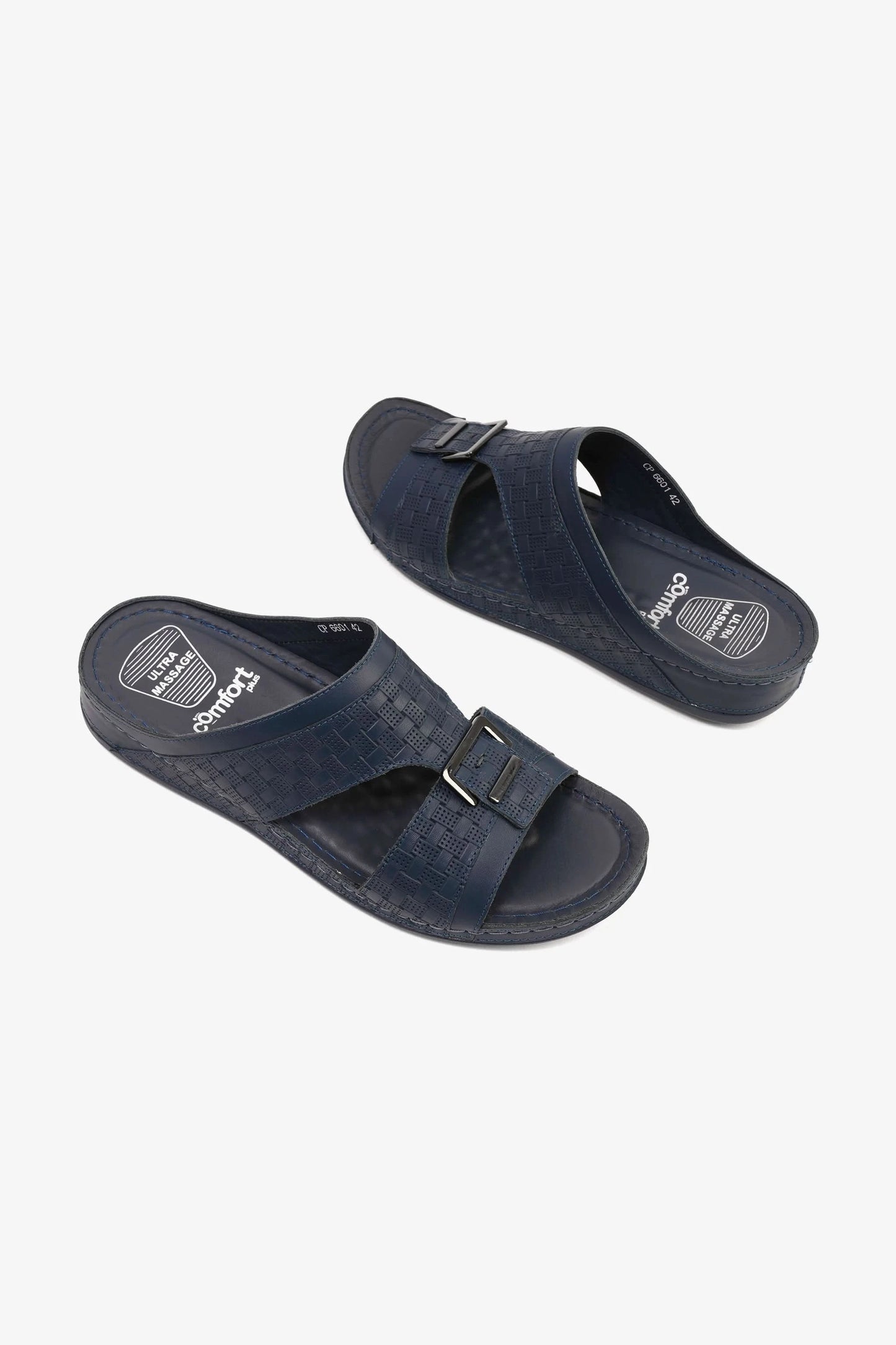 Comfort Plus Men's Ultra Comfort Buckle-Strap Sandals Navy - Seventy7