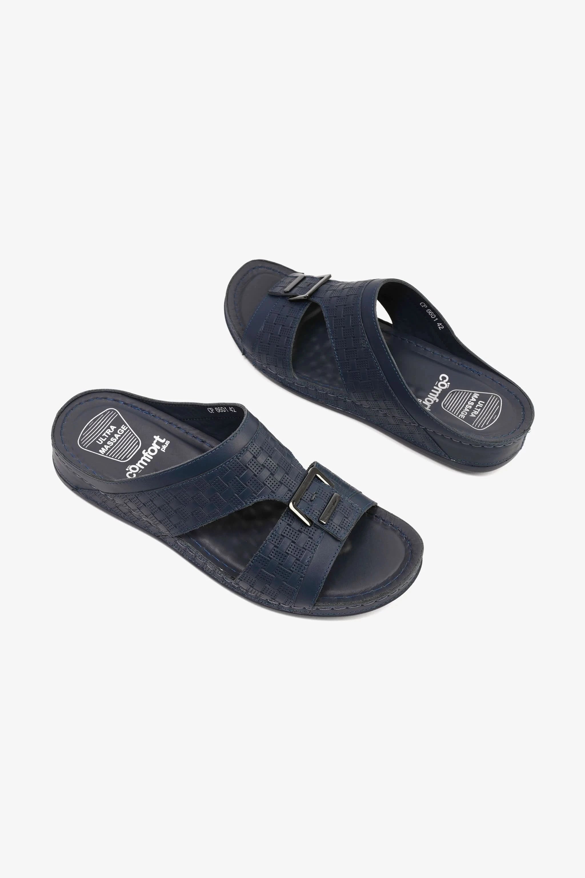 Comfort Plus Men's Ultra Comfort Buckle-Strap Sandals Navy - Seventy7