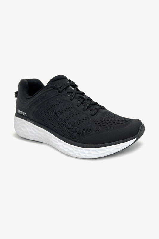 AETREX CHASE ARCH SUPPORT SNEAKERS BLACK/WHITE - Seventy7