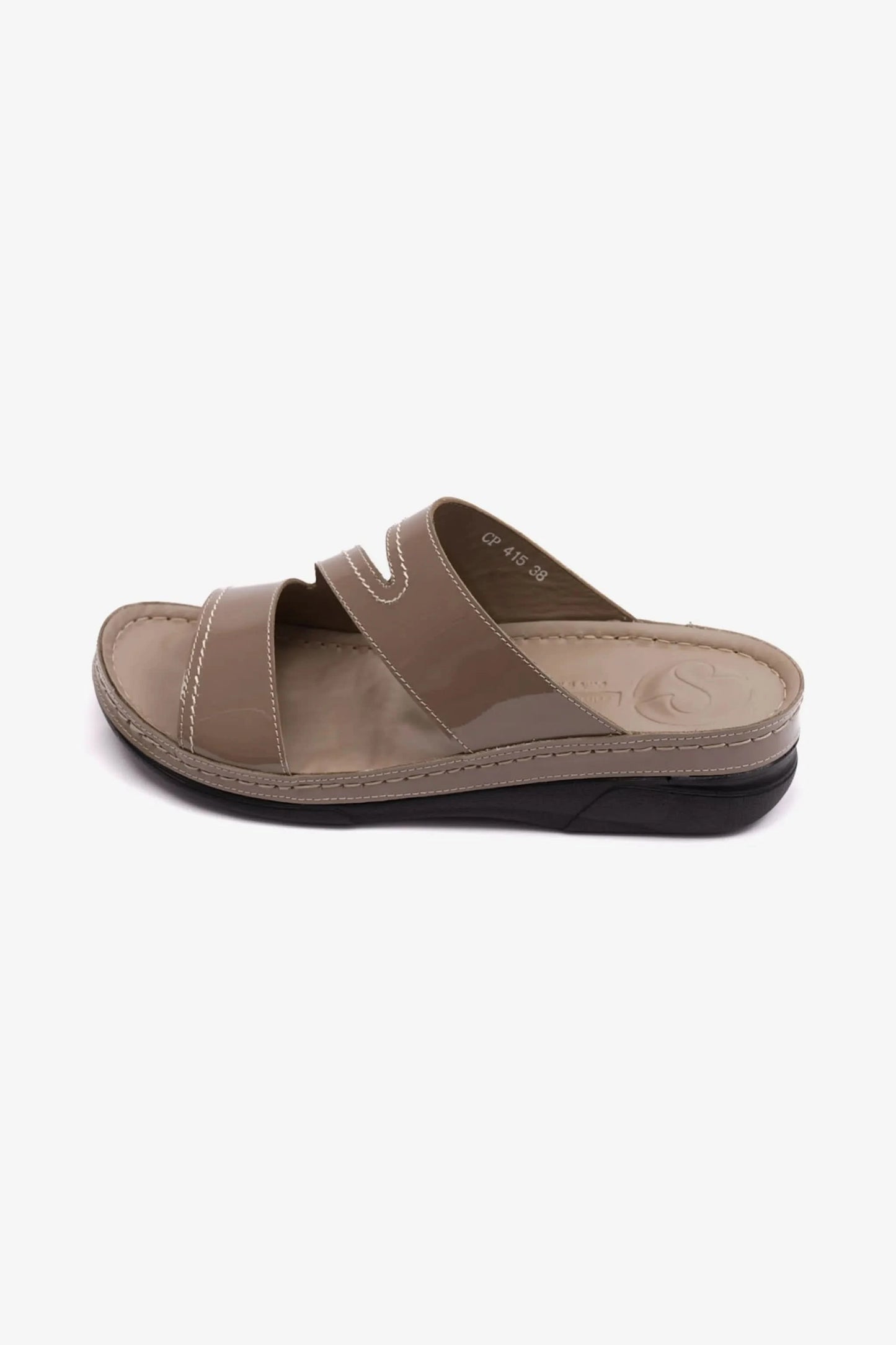 COMFORT PLUS WOMENS LOW HEEL SOFT FOOTBED SANDALS STONE - Seventy7