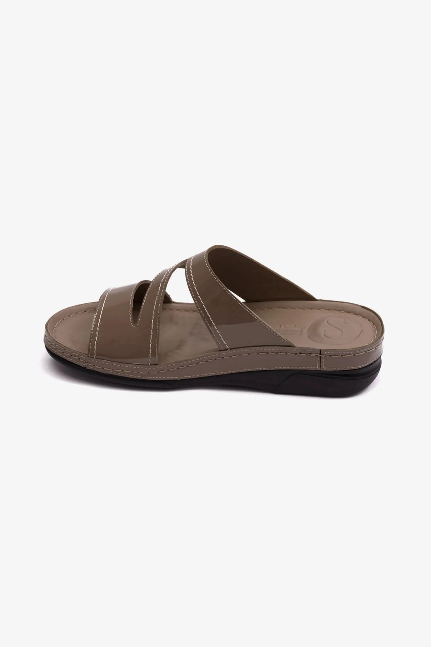 COMFORT PLUS WOMENS LOW HEEL SOFT FOOTBED SANDALS STONE - Seventy7