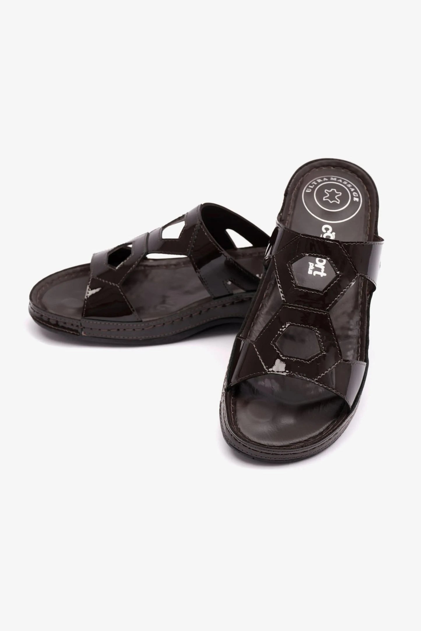 COMFORT PLUS ULTRA MASSAGE POINT WOMENS SANDAL BROWN - Seventy7