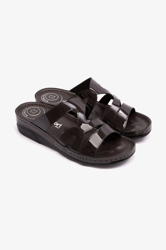 COMFORT PLUS SANDALS FOR LADIES ITALIAN DESIGN BROWN - Seventy7