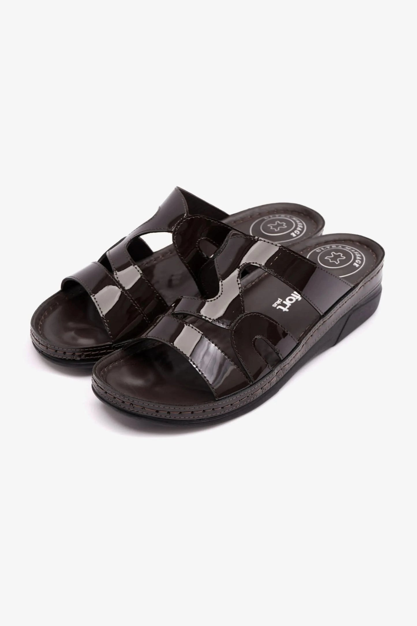 COMFORT PLUS SANDALS FOR LADIES ITALIAN DESIGN BROWN - Seventy7