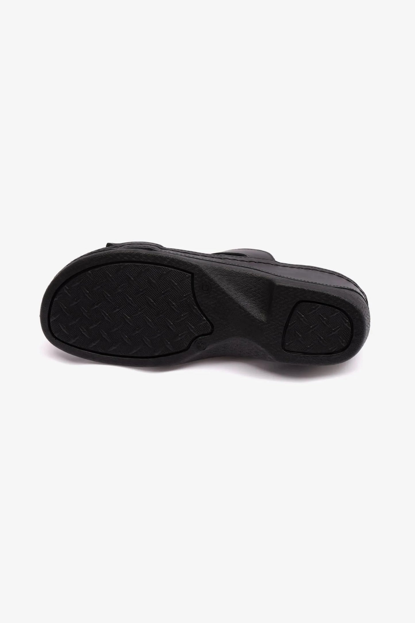 COMFORT PLUS MATTE LEATHER WOMEN SANDALS BLACK - Seventy7