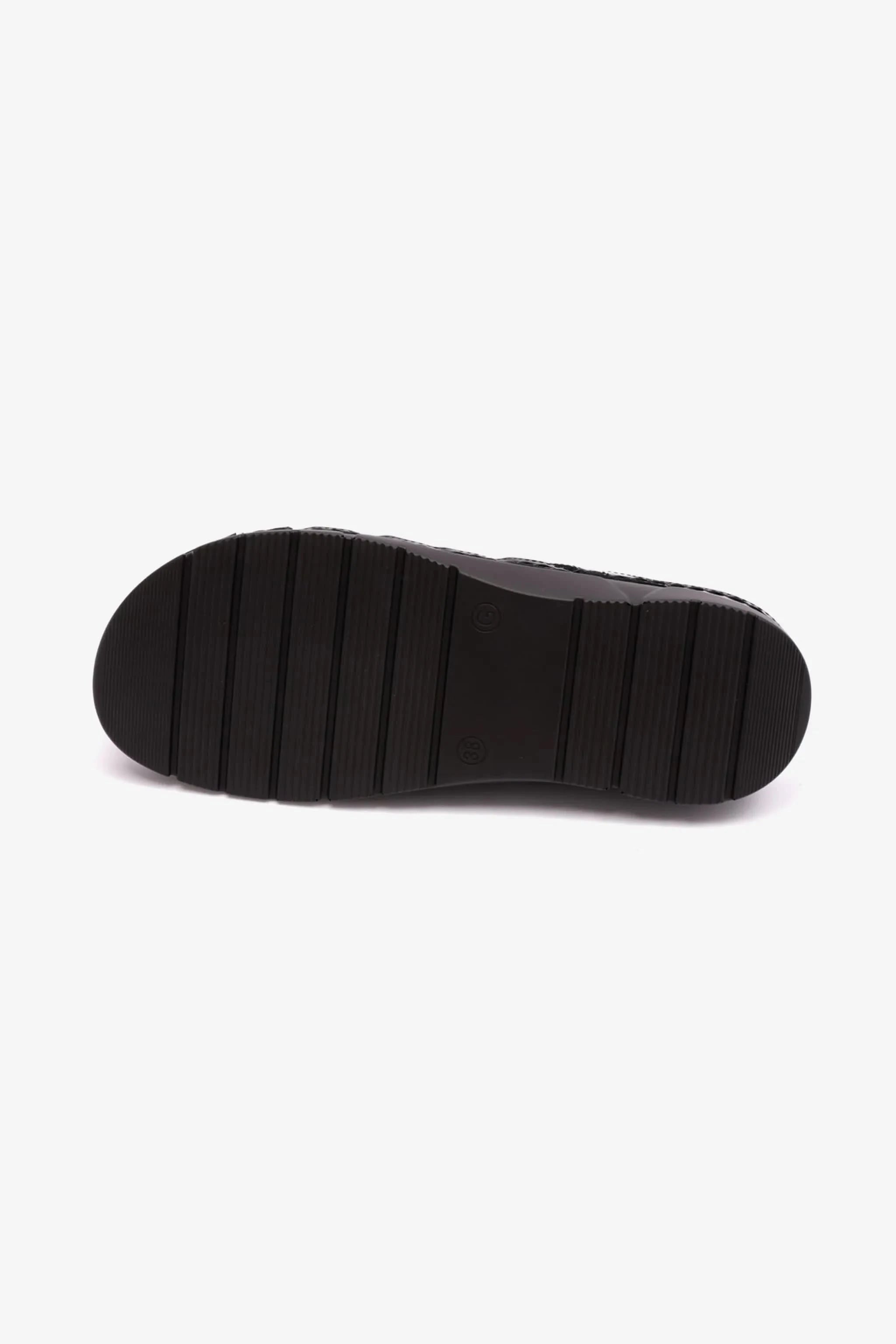 PATENT LEATHER WOMENS COMFORT PLUS SANDALS BLACK - Seventy7
