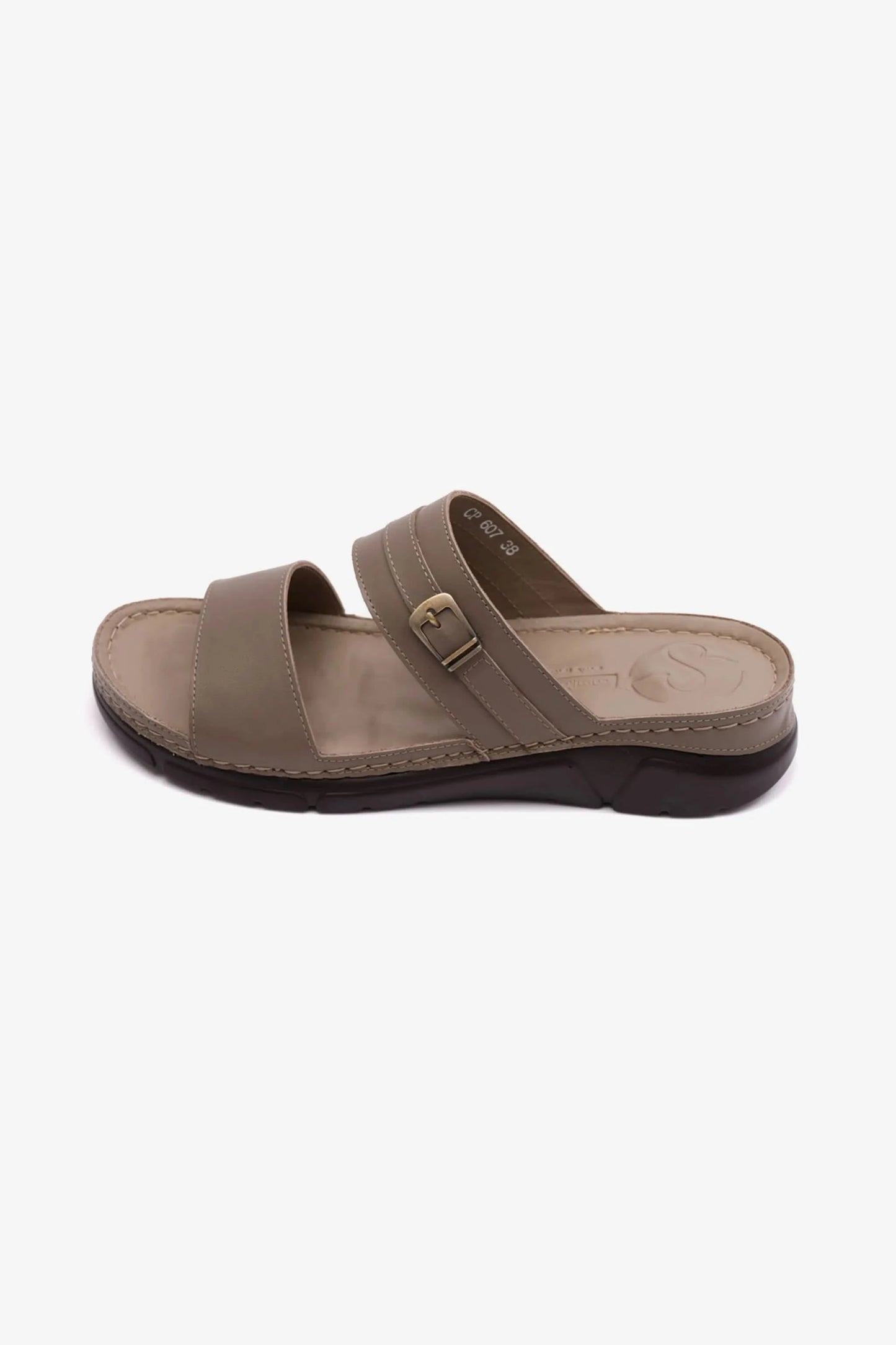 COMFORT PLUS ELEGANT TRIM LADIES SANDAL STONE - Seventy7