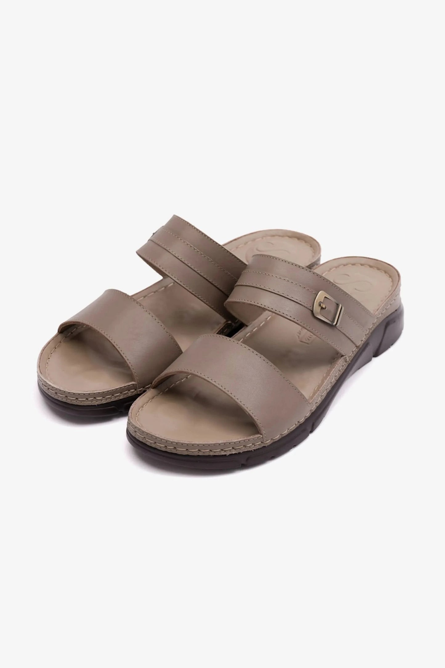 COMFORT PLUS ELEGANT TRIM LADIES SANDAL STONE - Seventy7