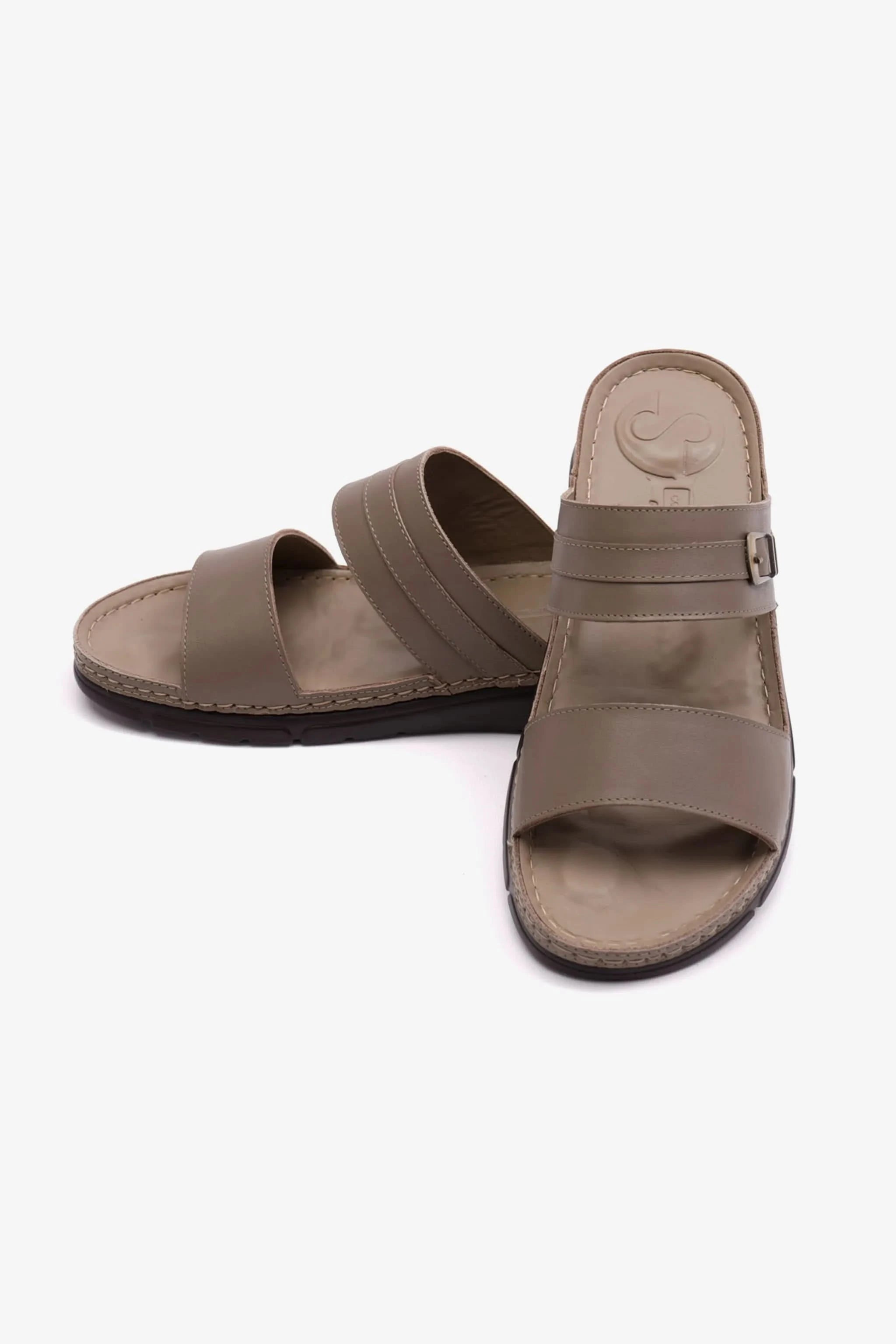 COMFORT PLUS ELEGANT TRIM LADIES SANDAL STONE - Seventy7