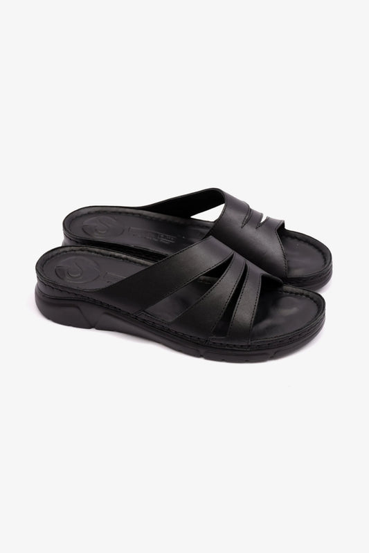 COMFOT PLUS WOMENS SANDALS WITH FLEXIBLE OUTSOLE BLACK - Seventy7