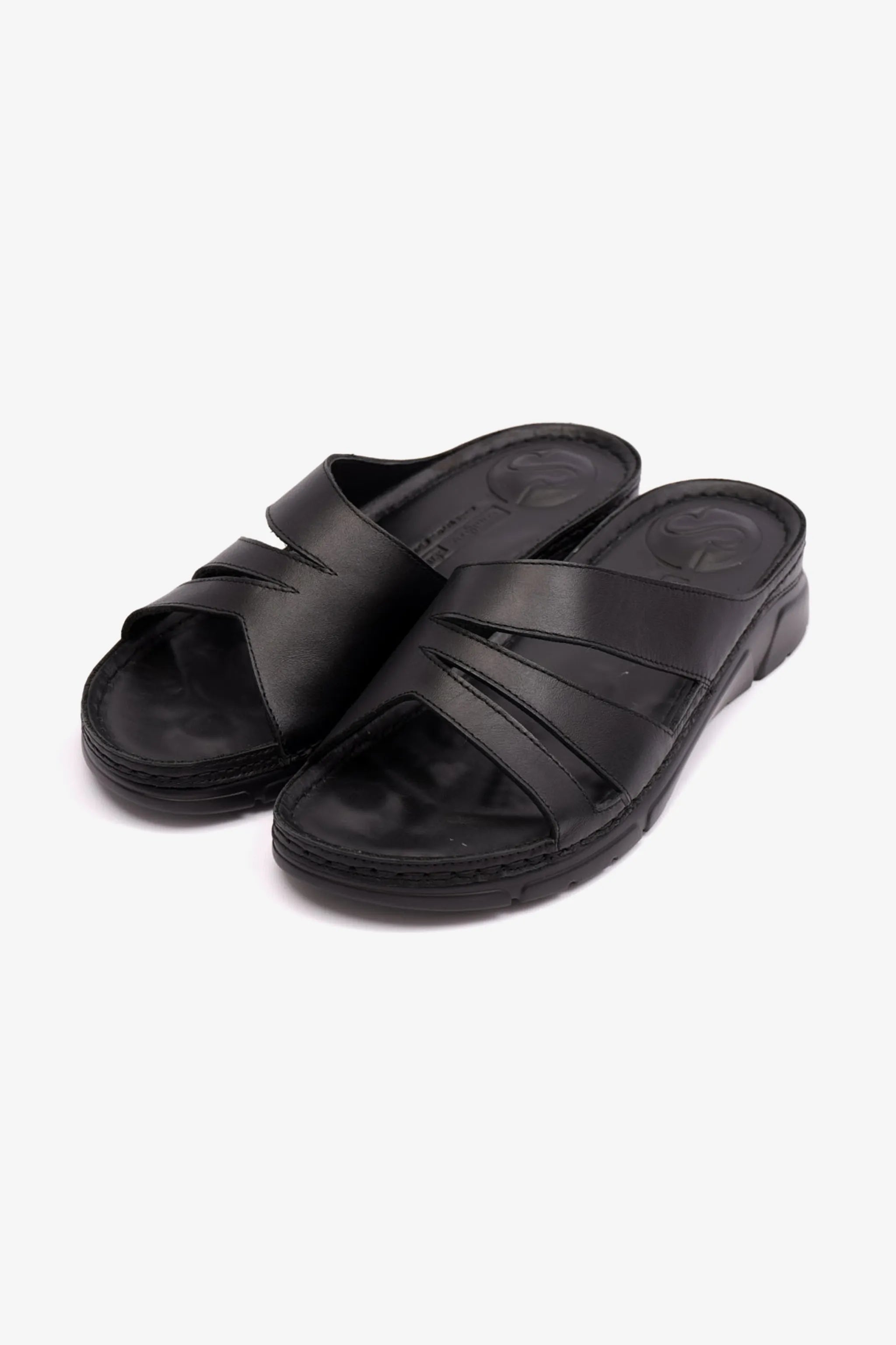 COMFOT PLUS WOMENS SANDALS WITH FLEXIBLE OUTSOLE BLACK - Seventy7