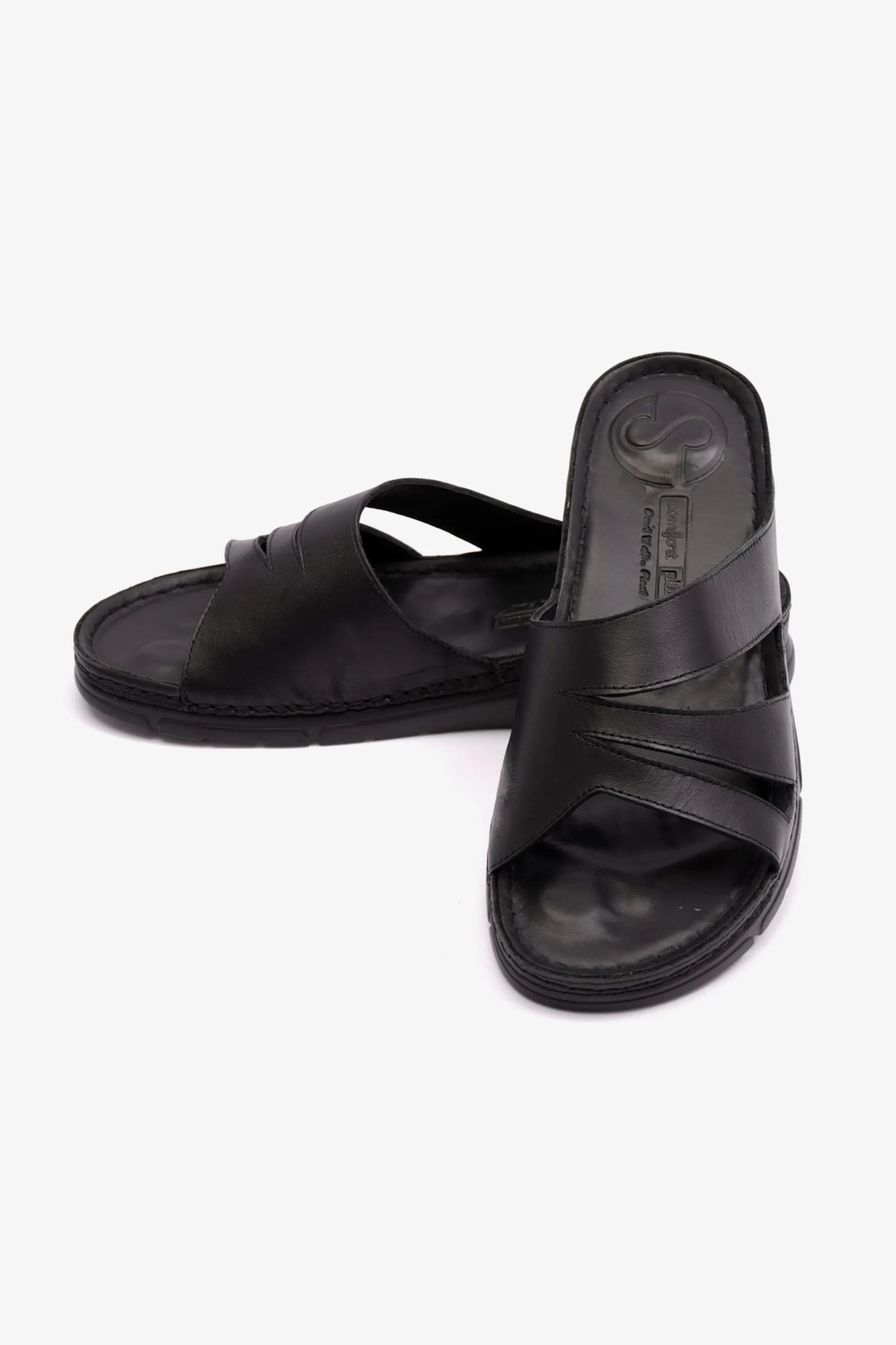 COMFOT PLUS WOMENS SANDALS WITH FLEXIBLE OUTSOLE BLACK - Seventy7