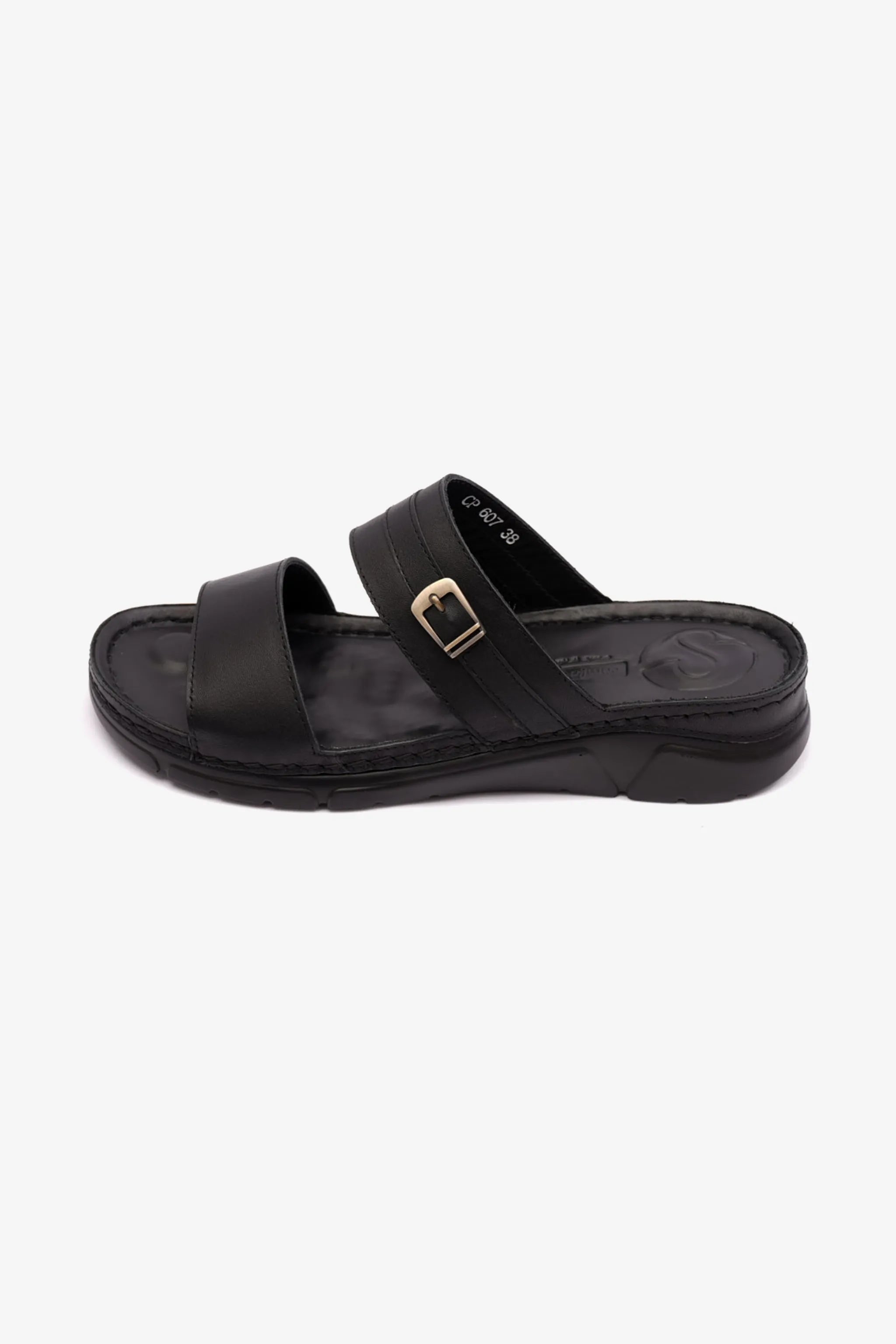 COMFORT PLUS ELEGANT TRIM LADIES SANDAL BLACK - Seventy7
