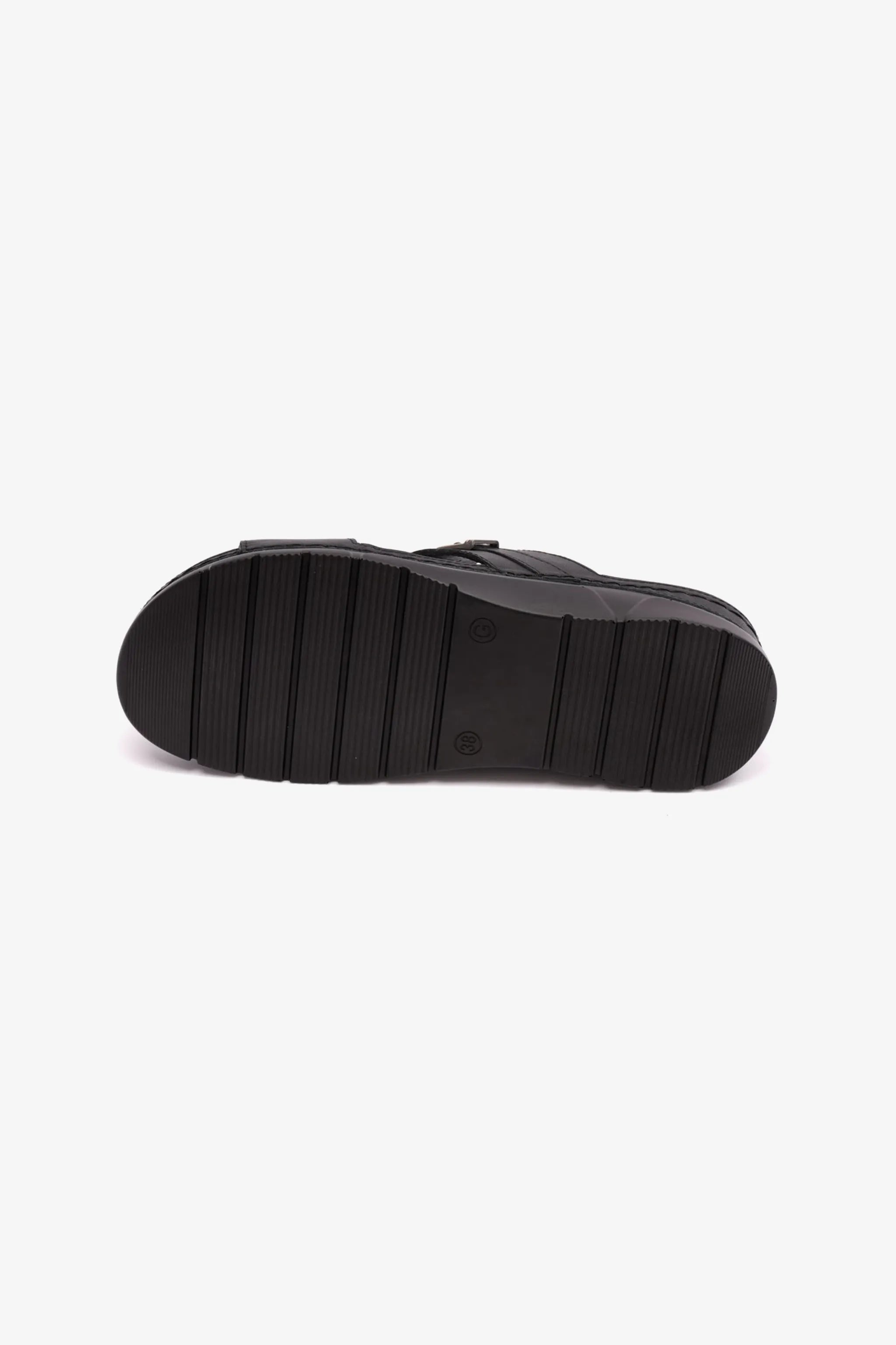 COMFORT PLUS ELEGANT TRIM LADIES SANDAL BLACK - Seventy7