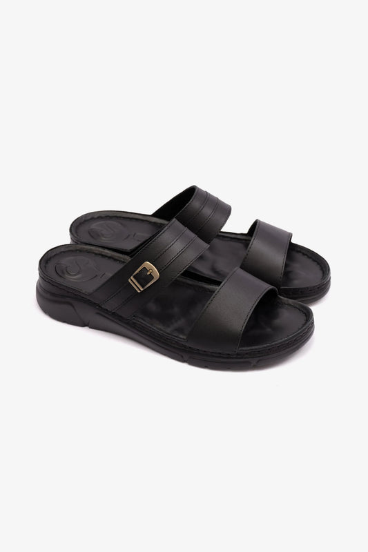 COMFORT PLUS ELEGANT TRIM LADIES SANDAL BLACK - Seventy7
