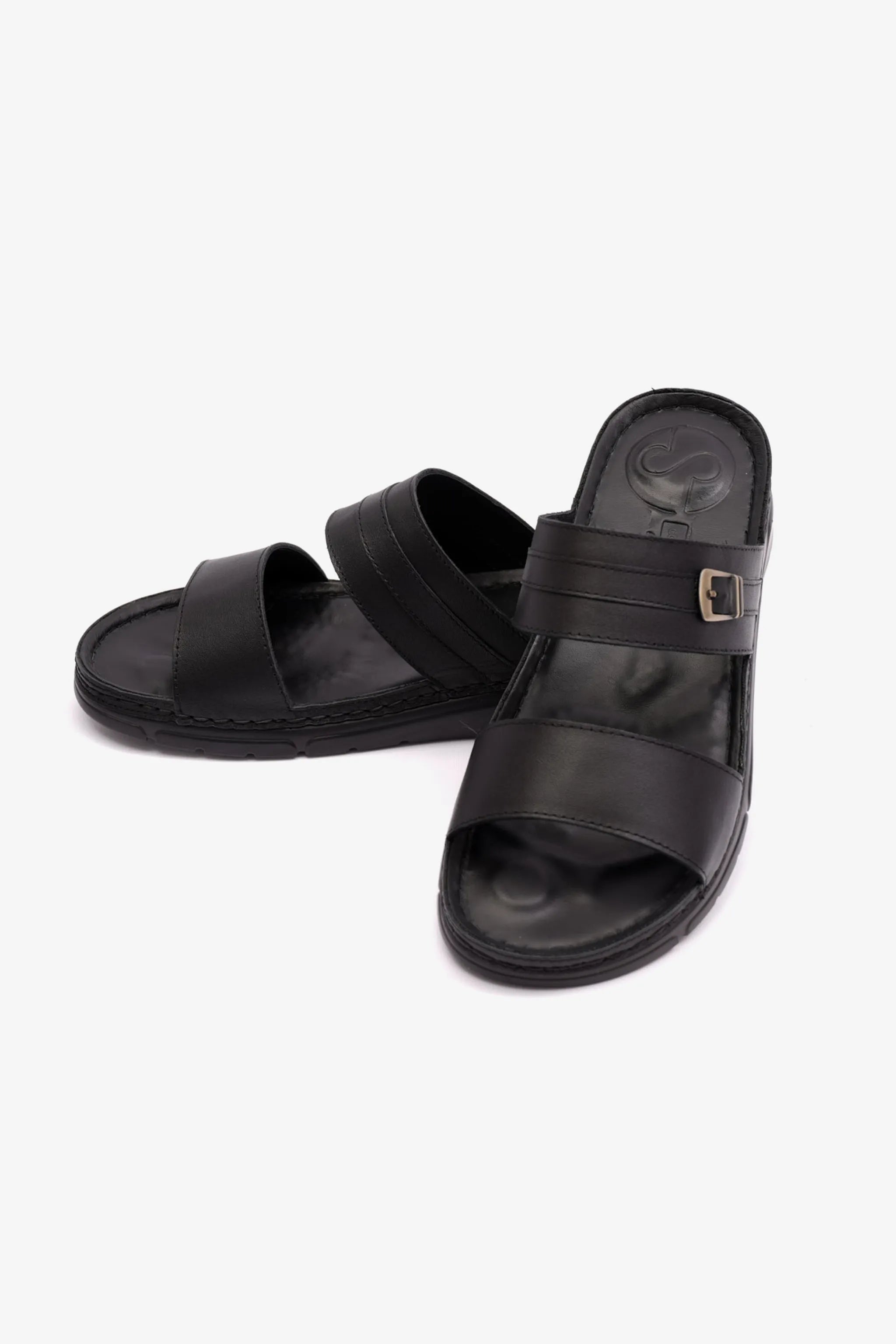 COMFORT PLUS ELEGANT TRIM LADIES SANDAL BLACK - Seventy7