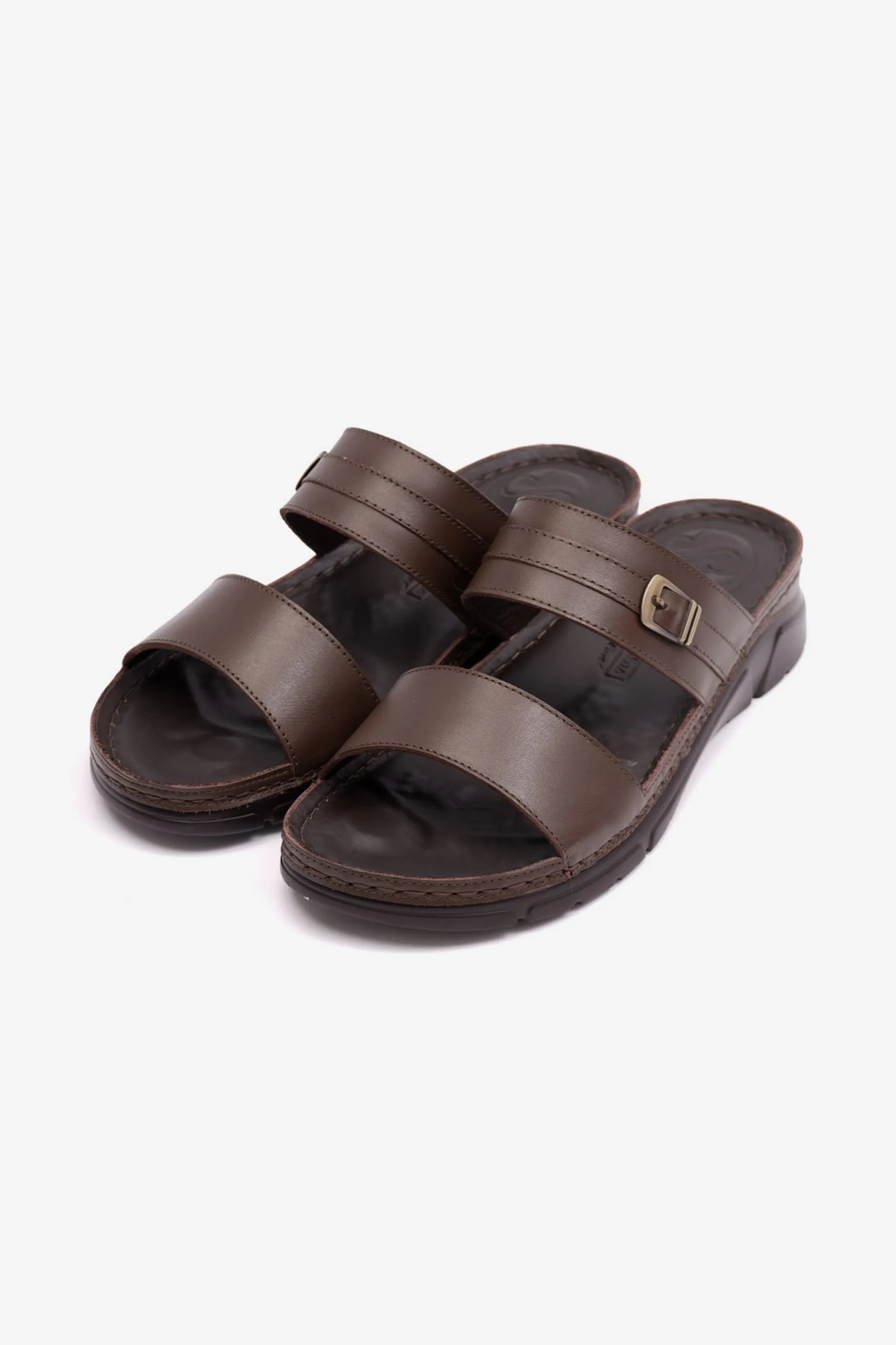 COMFORT PLUS ELEGANT TRIM LADIES SANDAL BROWN - Seventy7