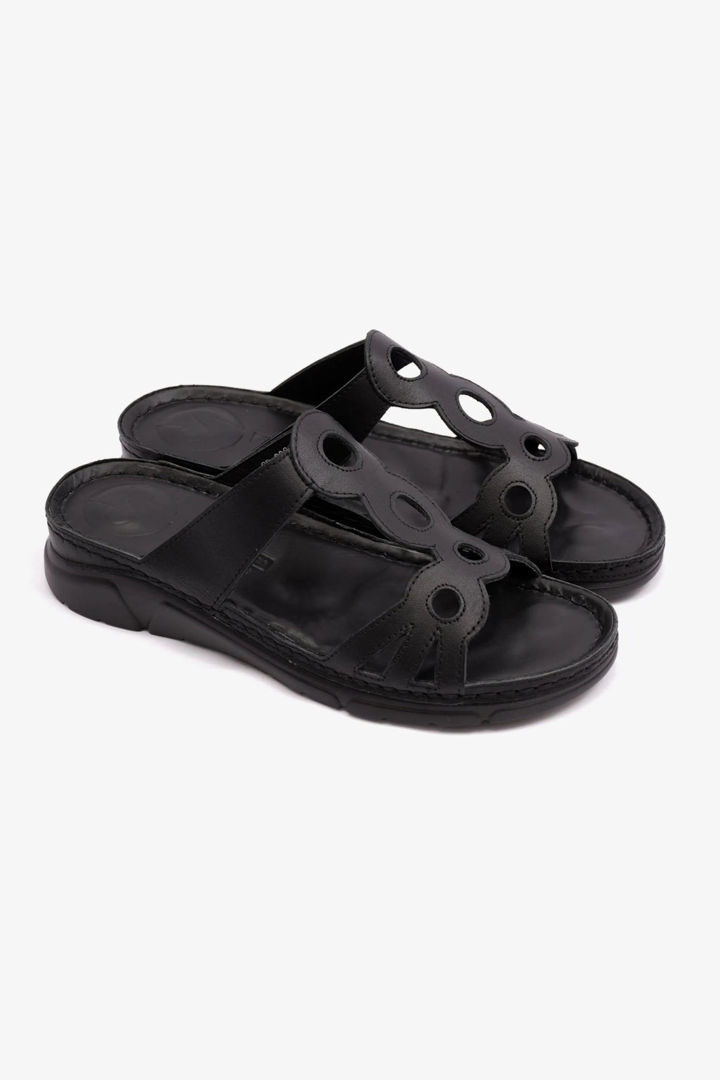 COMFORT PLUS LADIES SANDAL WITH ULTRA MASSAGE POINT BLACK - Seventy7