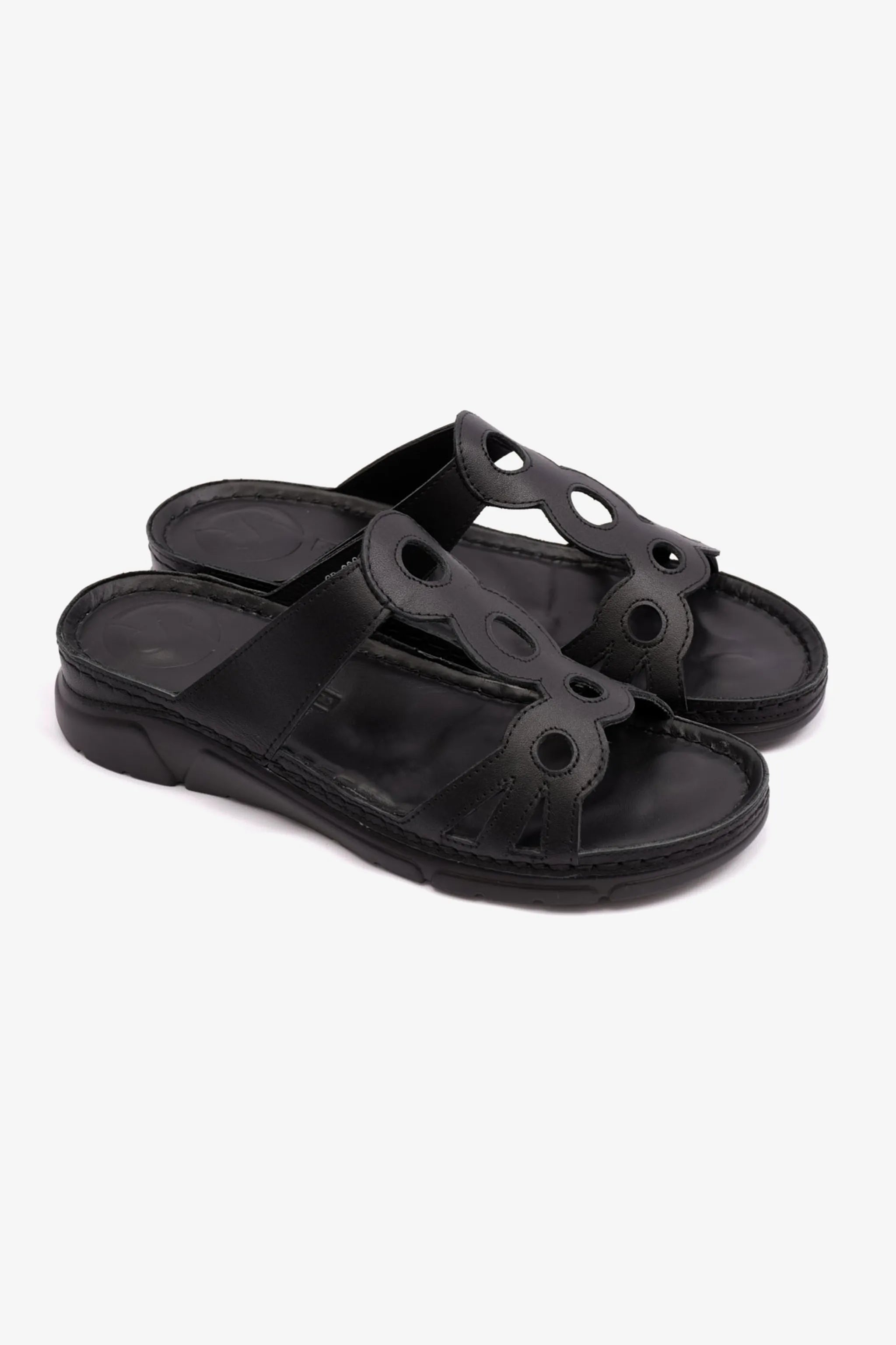 COMFORT PLUS LADIES SANDAL WITH ULTRA MASSAGE POINT BLACK - Seventy7