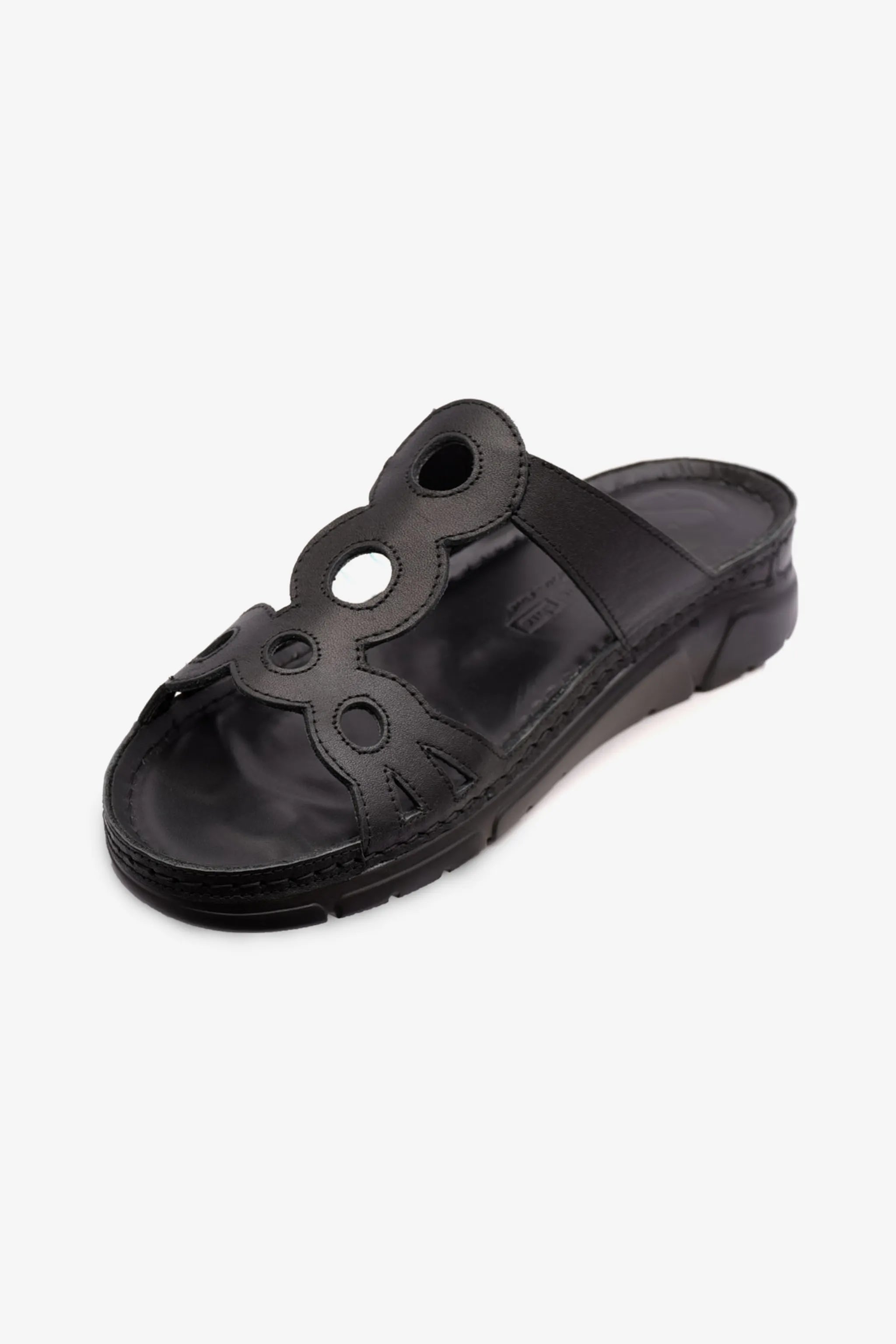 COMFORT PLUS LADIES SANDAL WITH ULTRA MASSAGE POINT BLACK - Seventy7
