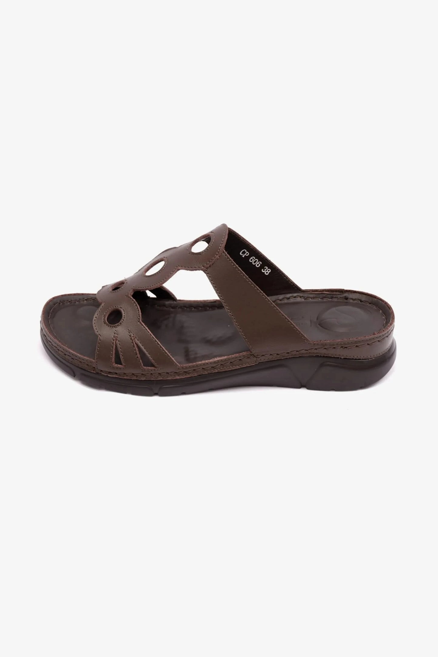 COMFORT PLUS LADIES SANDAL WITH ULTRA MASSAGE POINT BROWN - Seventy7