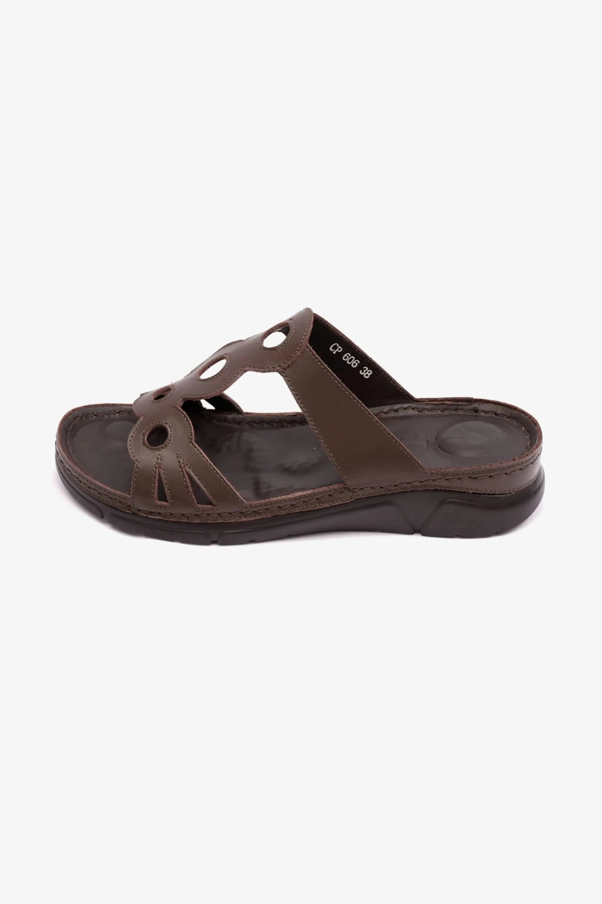 COMFORT PLUS LADIES SANDAL WITH ULTRA MASSAGE POINT BROWN - Seventy7