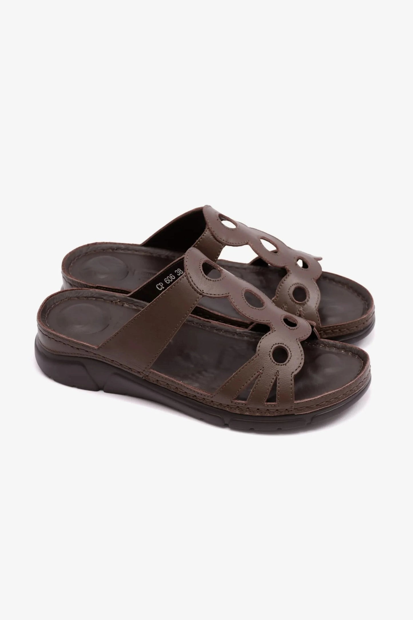 COMFORT PLUS LADIES SANDAL WITH ULTRA MASSAGE POINT BROWN - Seventy7