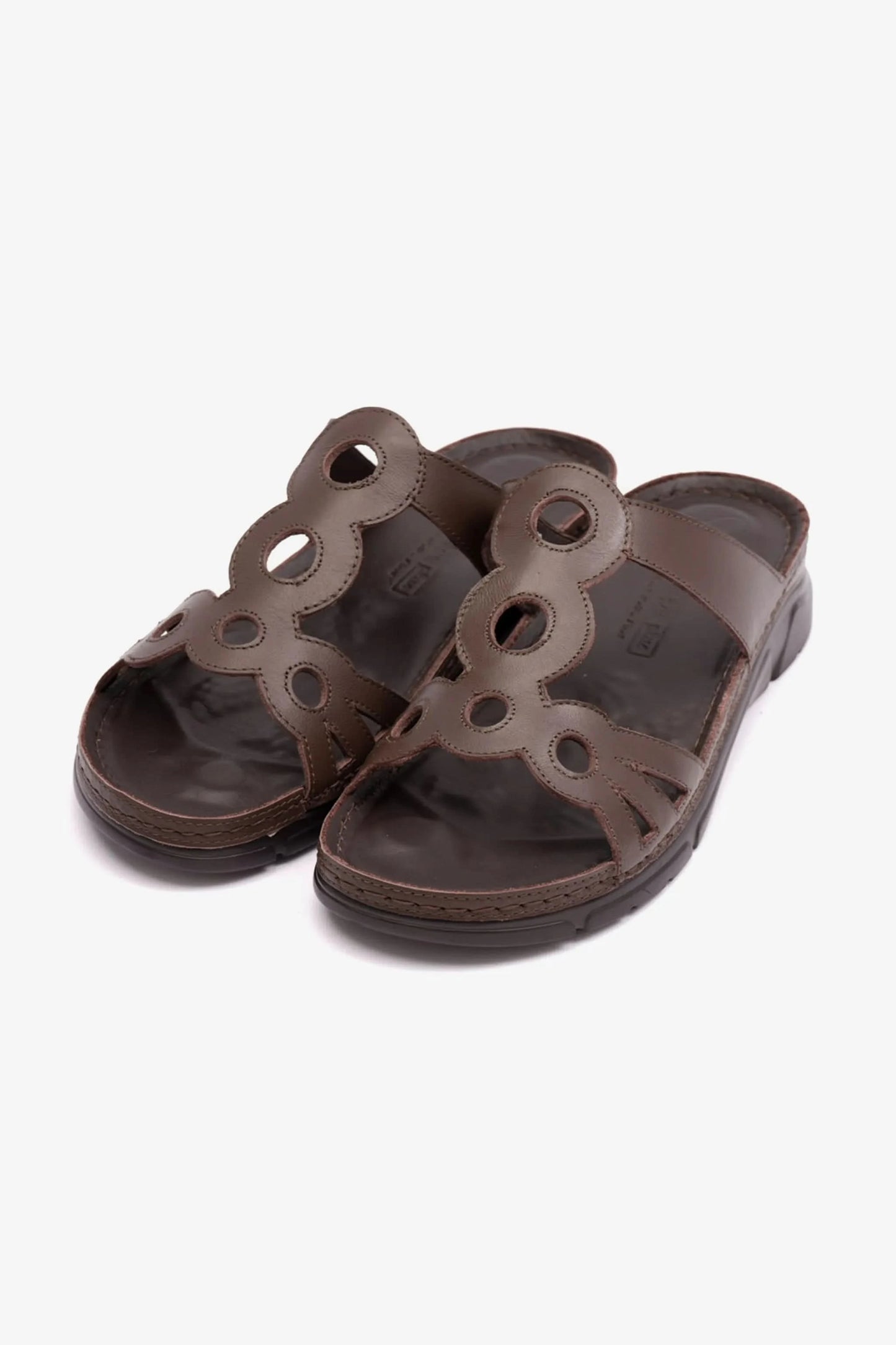 COMFORT PLUS LADIES SANDAL WITH ULTRA MASSAGE POINT BROWN - Seventy7