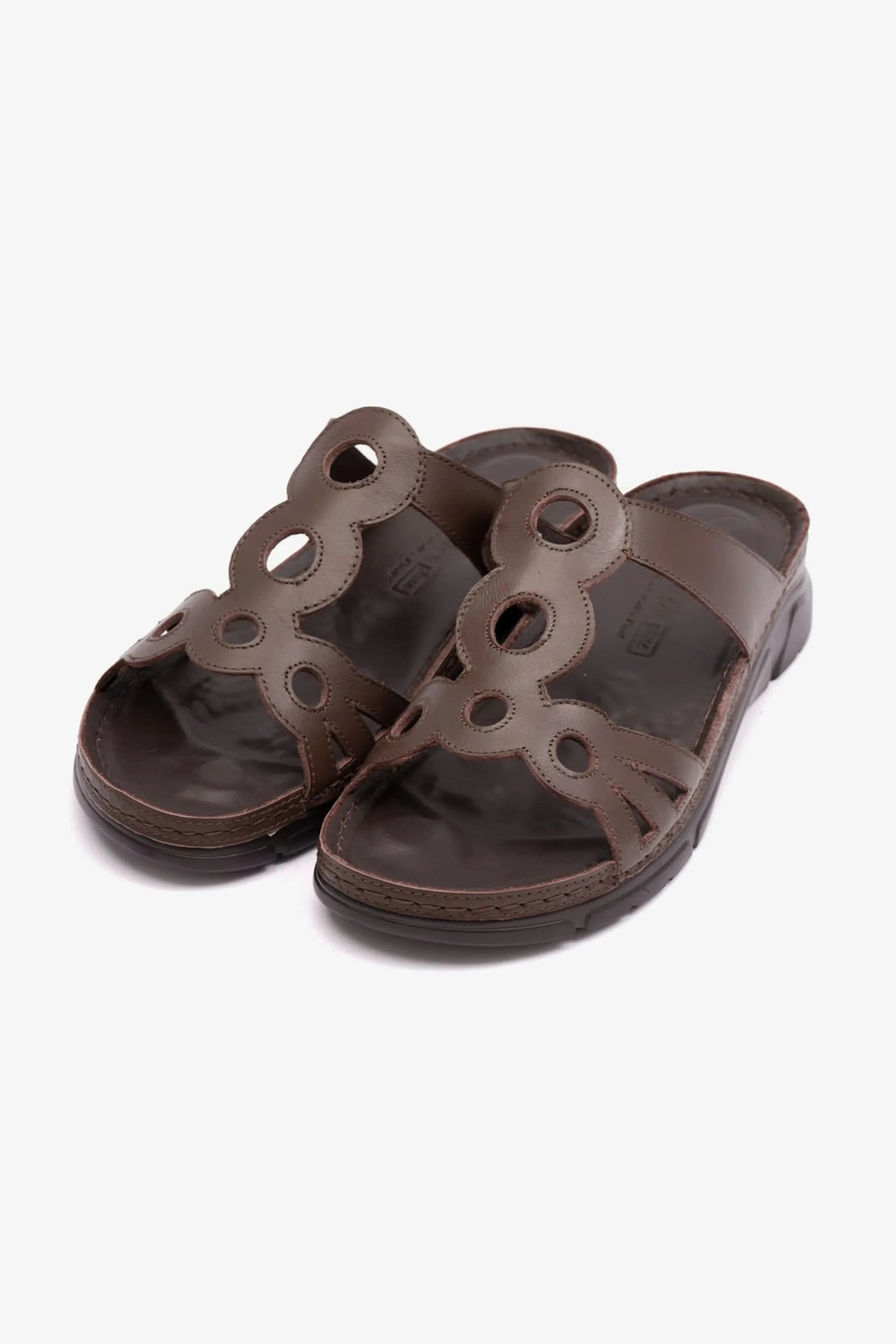 COMFORT PLUS LADIES SANDAL WITH ULTRA MASSAGE POINT BROWN - Seventy7