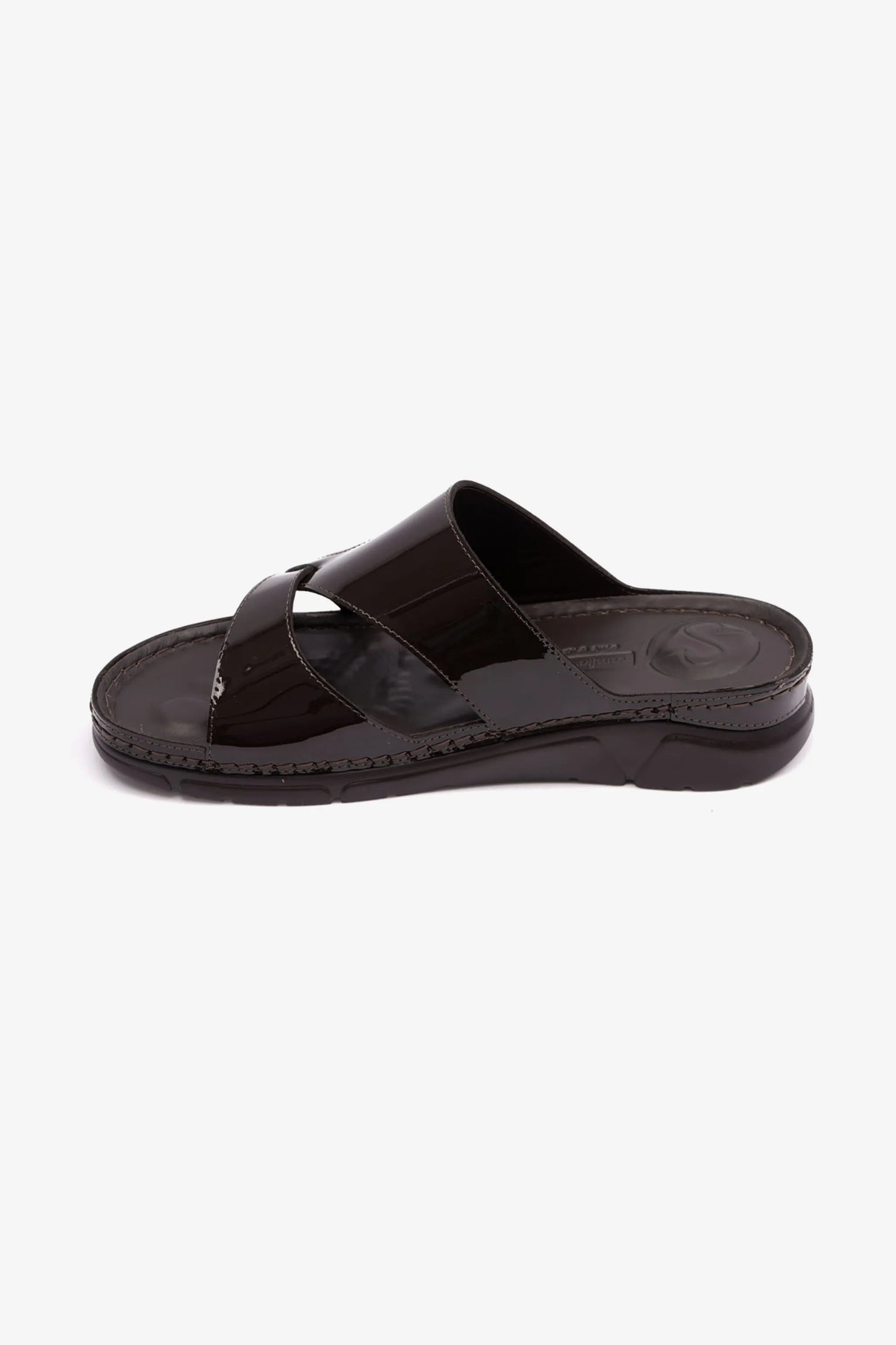 PATENT LEATHER WOMENS COMFORT PLUS SANDALS BROWN - Seventy7