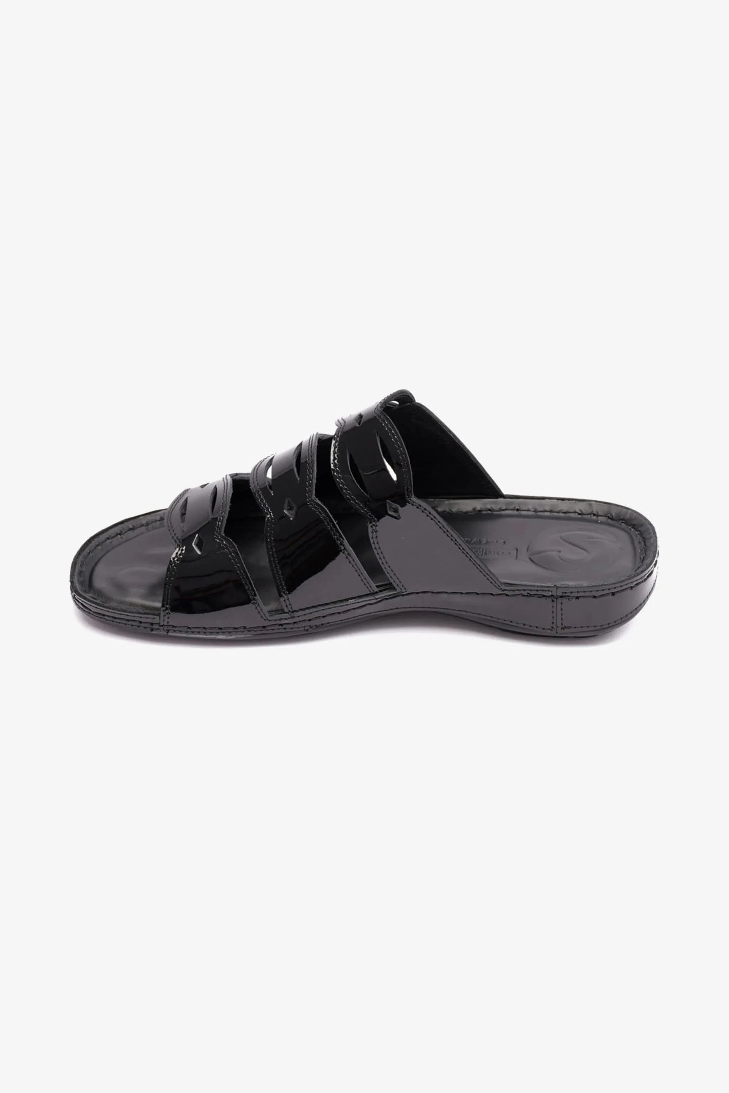 WOMENS COMFORT PLUS SOFT FOOTBED SANDALS BLACK - Seventy7