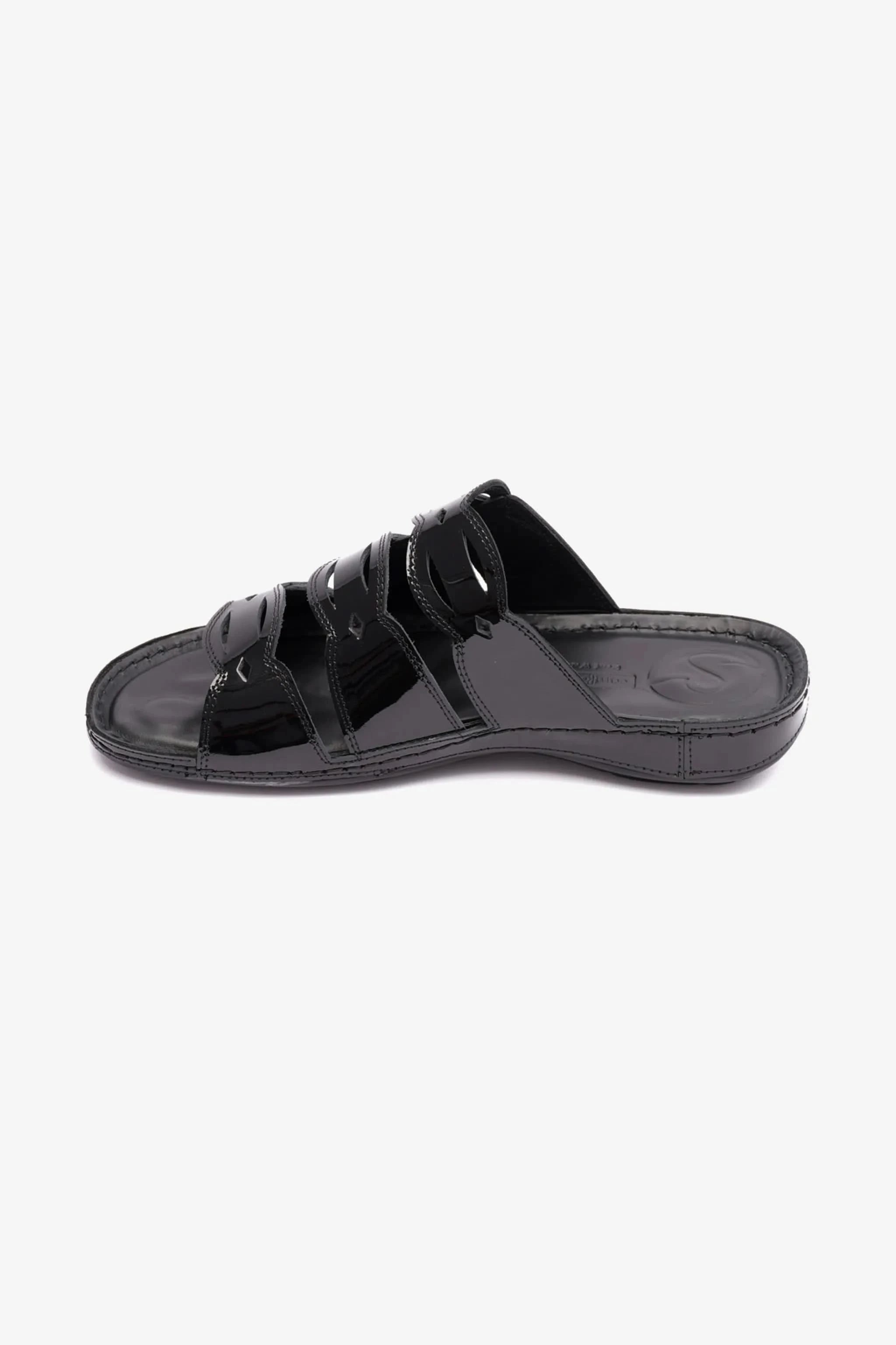 WOMENS COMFORT PLUS SOFT FOOTBED SANDALS BLACK - Seventy7