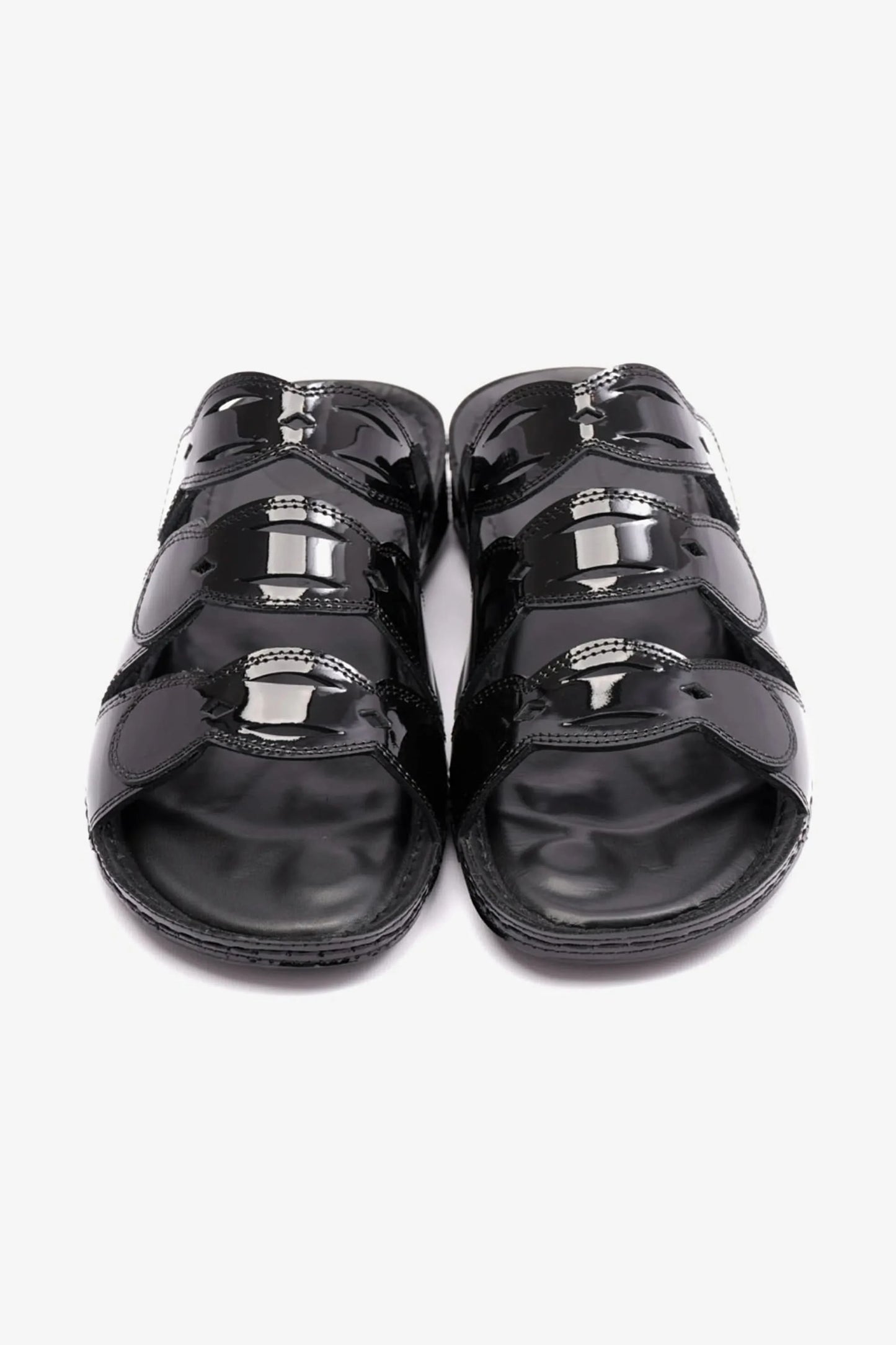 WOMENS COMFORT PLUS SOFT FOOTBED SANDALS BLACK - Seventy7