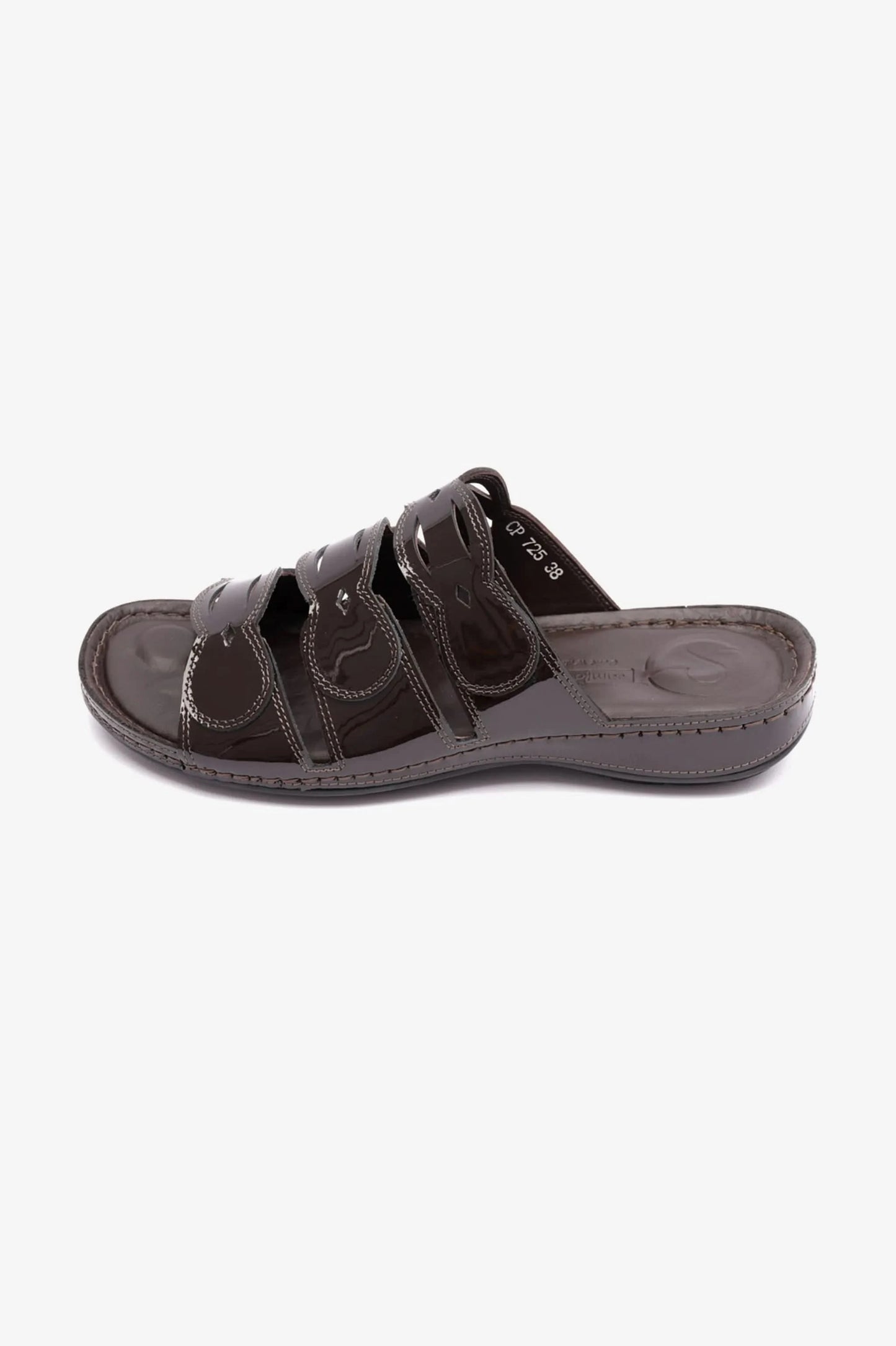 WOMENS COMFORT PLUS SOFT FOOTBED SANDALS BROWN - Seventy7