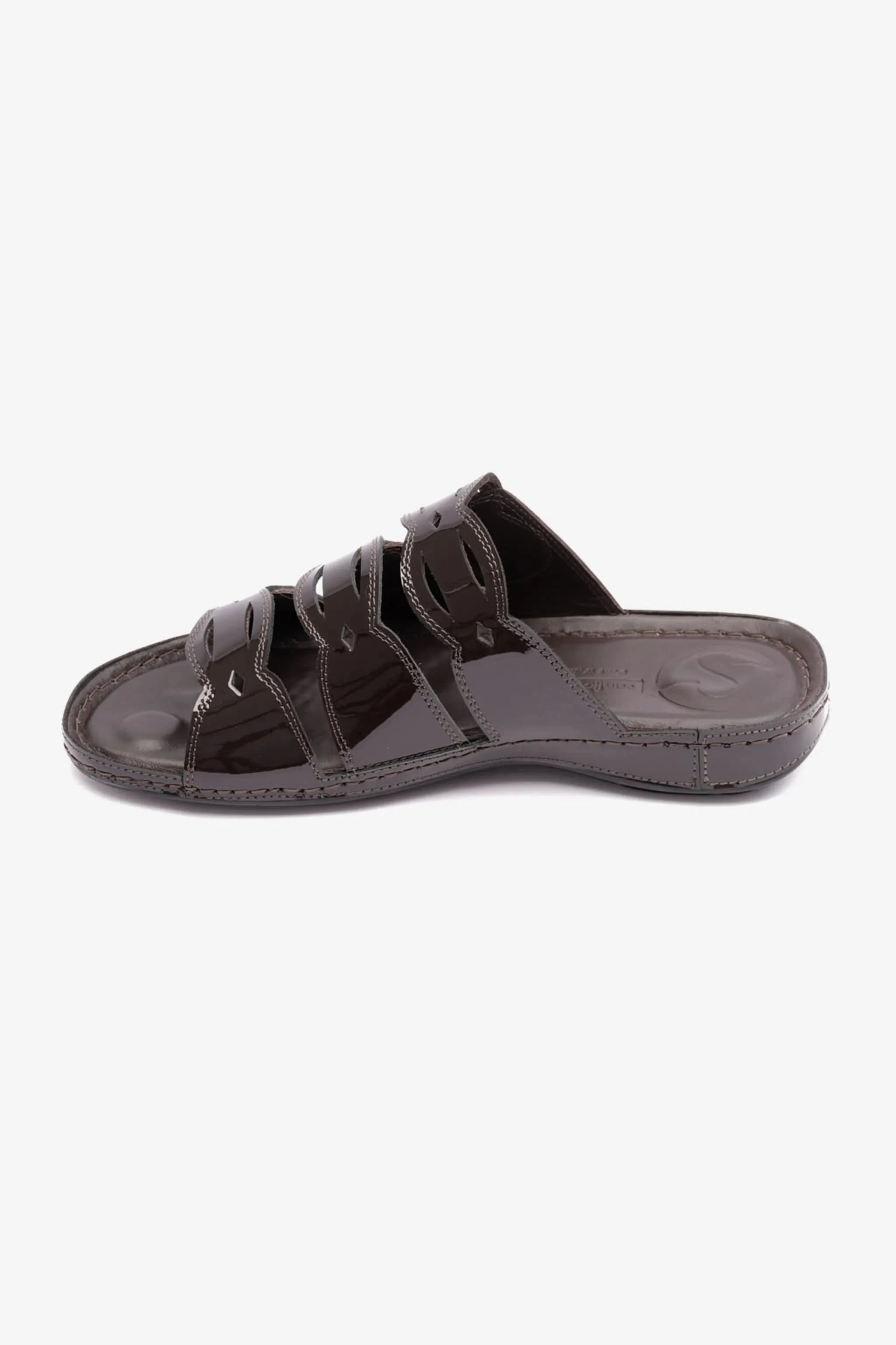 WOMENS COMFORT PLUS SOFT FOOTBED SANDALS BROWN - Seventy7