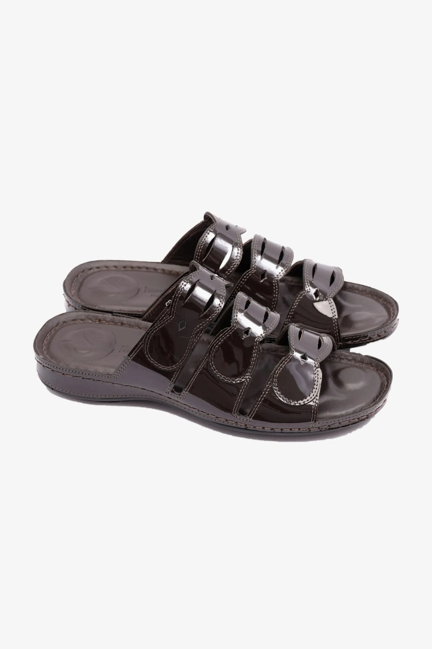 WOMENS COMFORT PLUS SOFT FOOTBED SANDALS BROWN - Seventy7