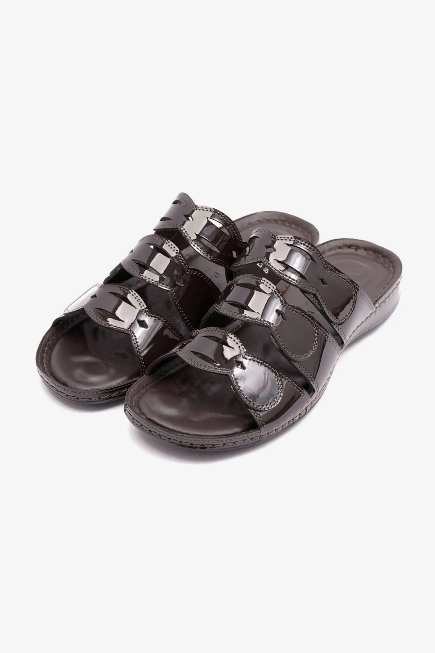WOMENS COMFORT PLUS SOFT FOOTBED SANDALS BROWN - Seventy7
