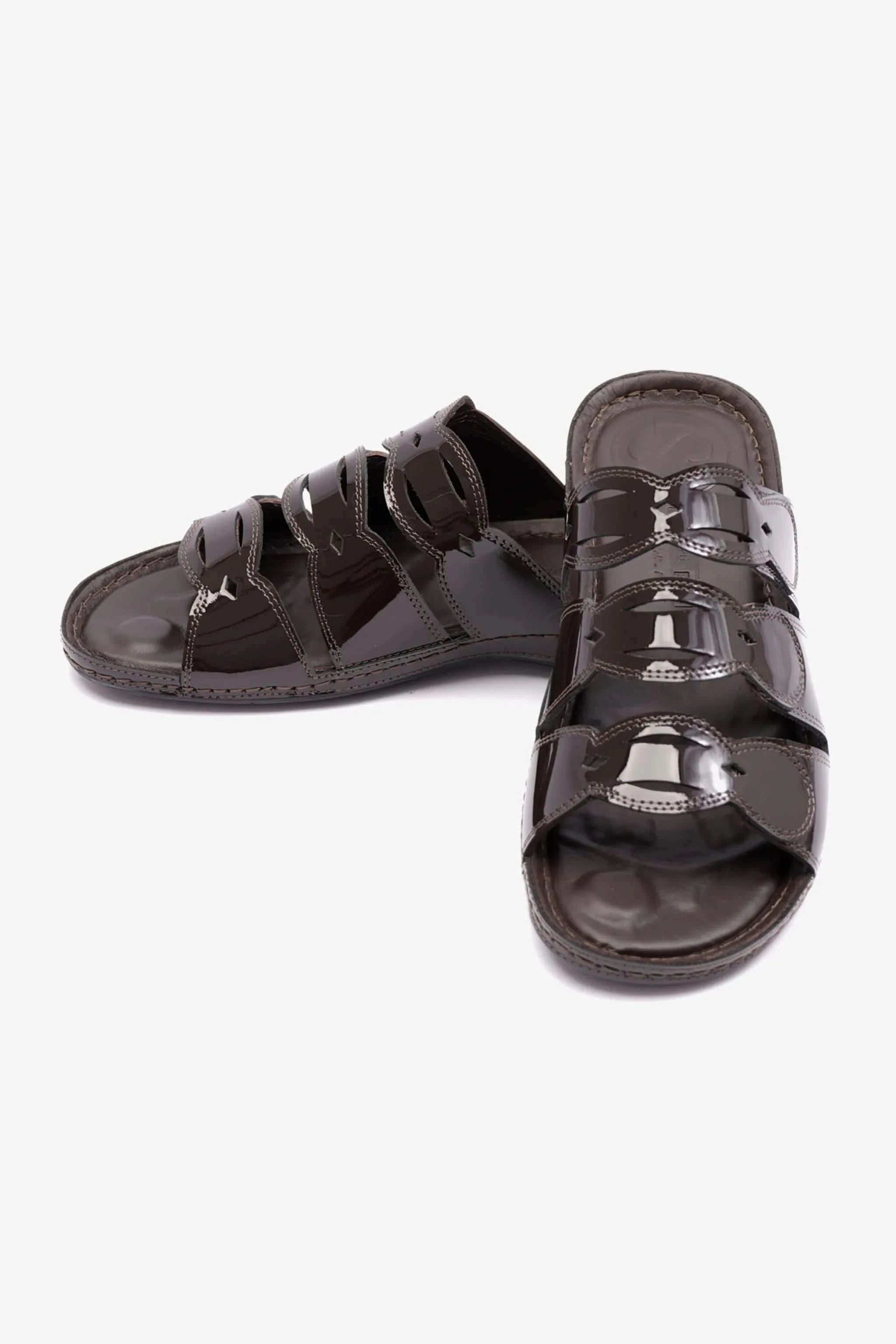 WOMENS COMFORT PLUS SOFT FOOTBED SANDALS BROWN - Seventy7