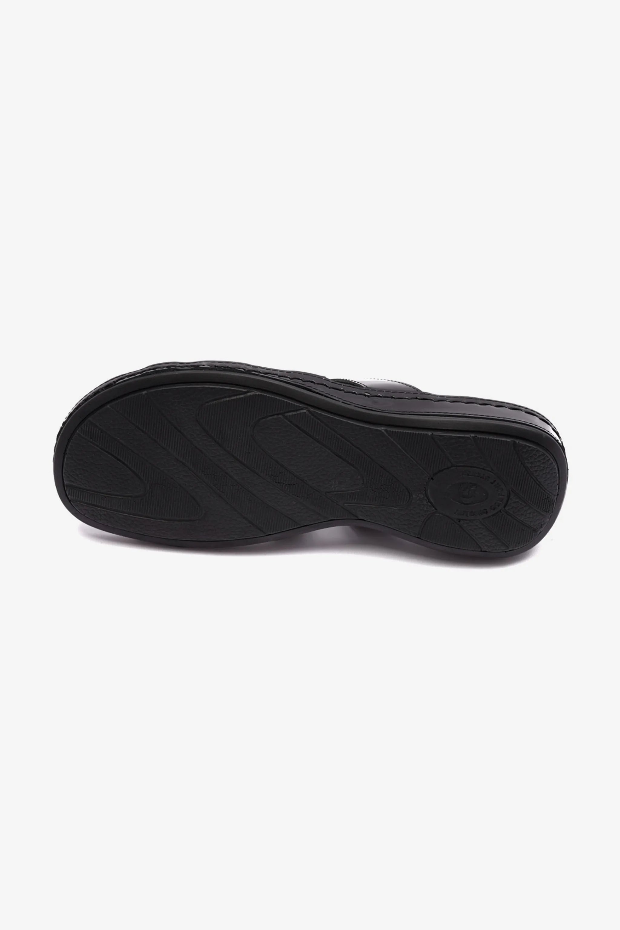 FLAT OUTSOLE COMFORT PLUS LADIES SANDAL BLACK - Seventy7