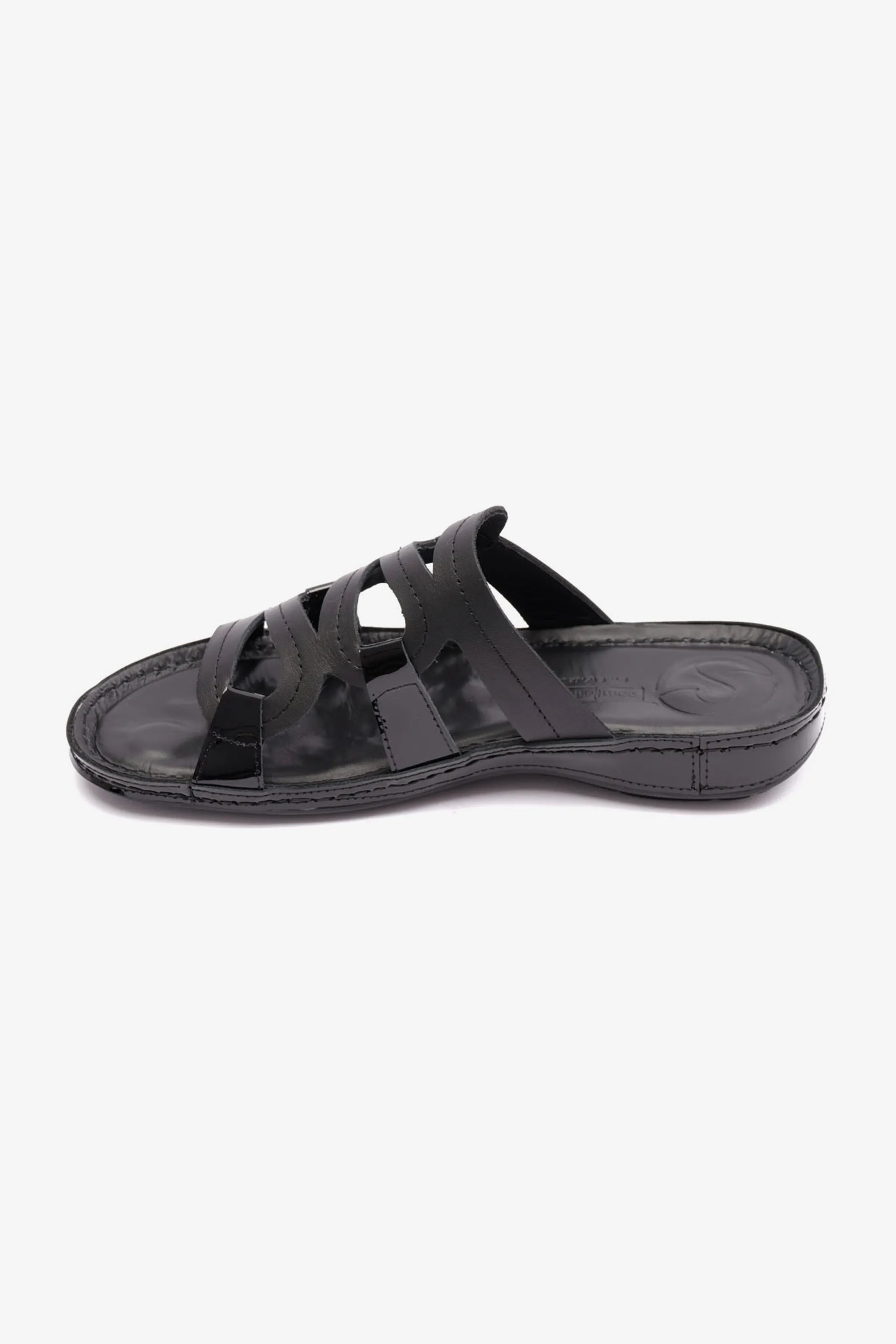 FLAT OUTSOLE COMFORT PLUS LADIES SANDAL BLACK - Seventy7