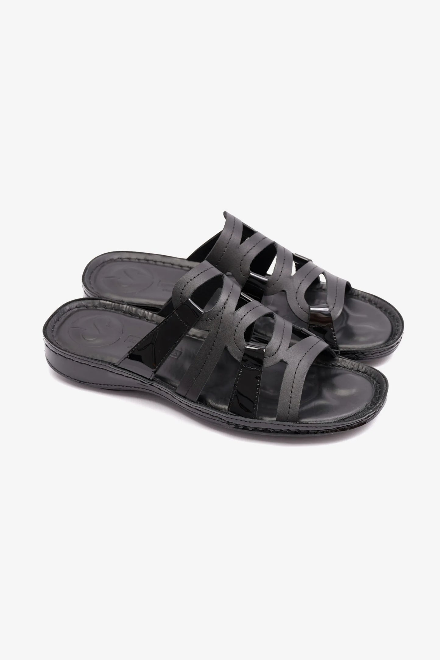 FLAT OUTSOLE COMFORT PLUS LADIES SANDAL BLACK - Seventy7