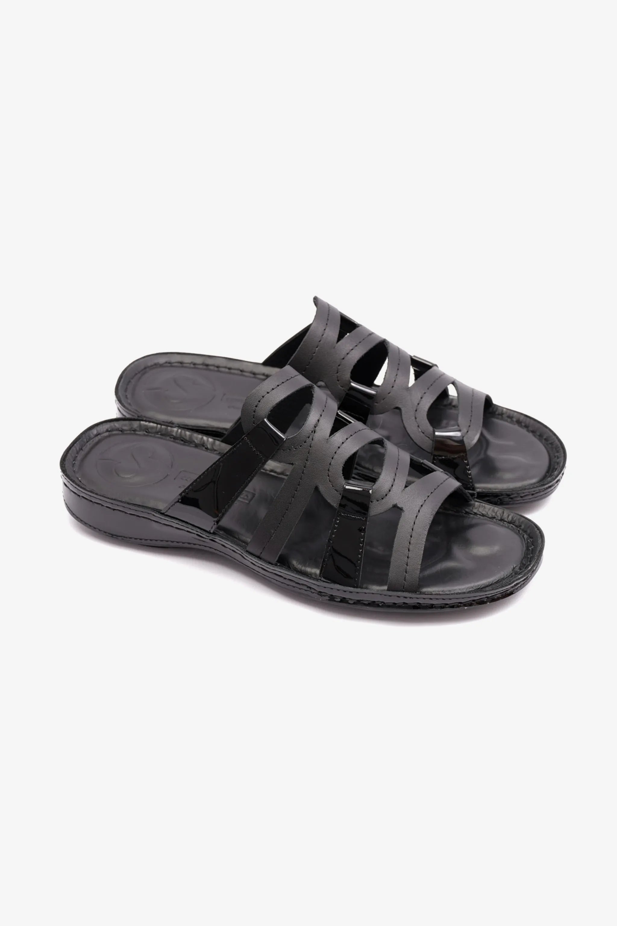 FLAT OUTSOLE COMFORT PLUS LADIES SANDAL BLACK - Seventy7